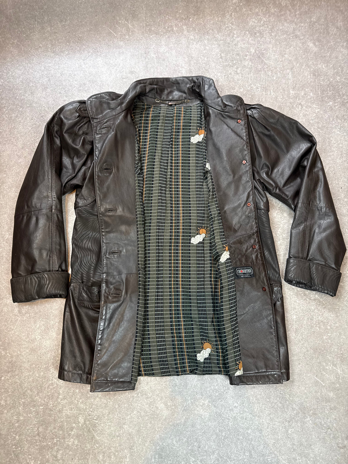 Vintage Lederjacke Damen Braun Echtleder 80er 90er Übergangsjacke Gr. 38