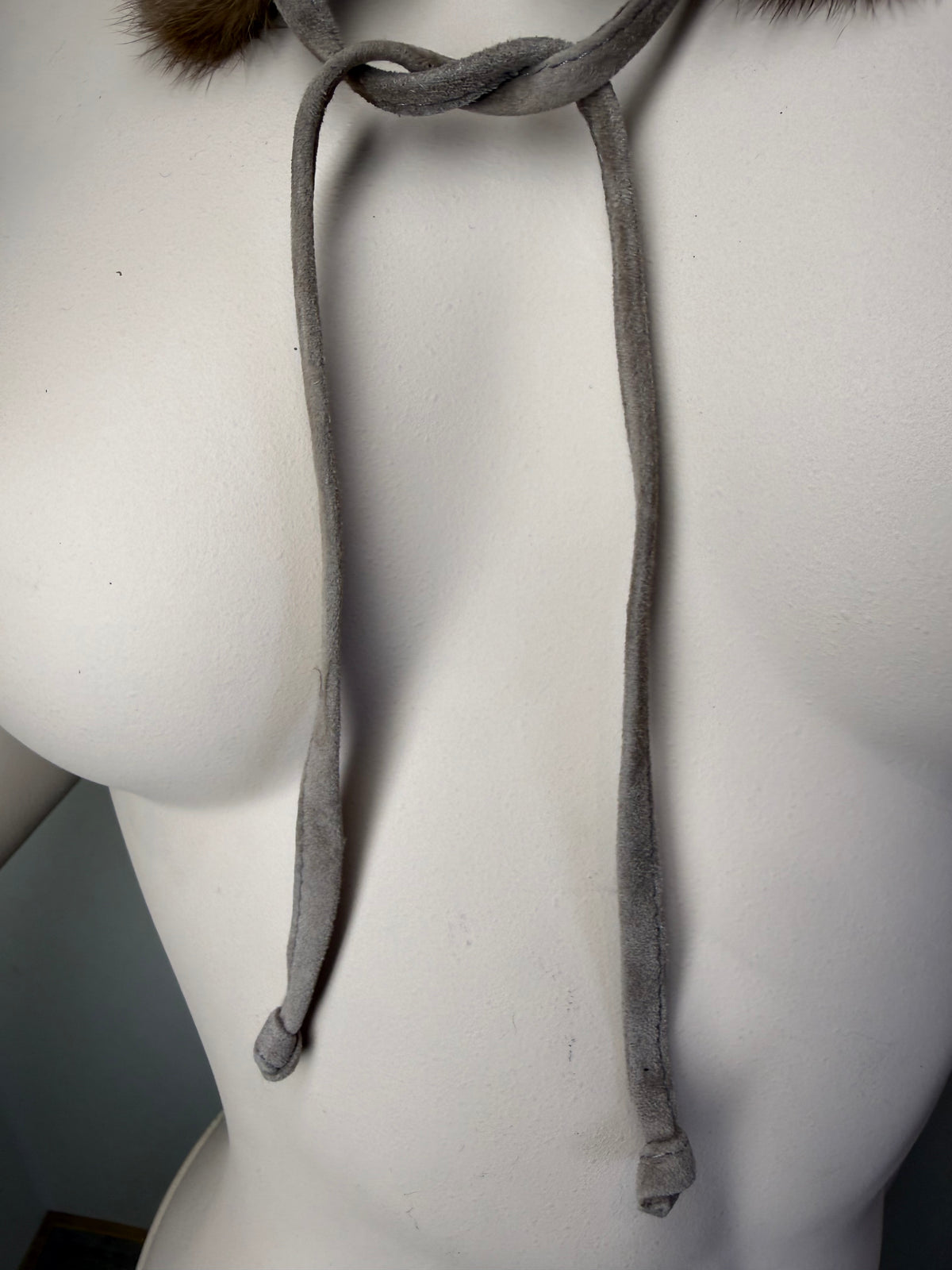 Vintage Nerz Pelzkragen Braun Echtfell Mink Fellkragen Stola Schleife Damen 60er