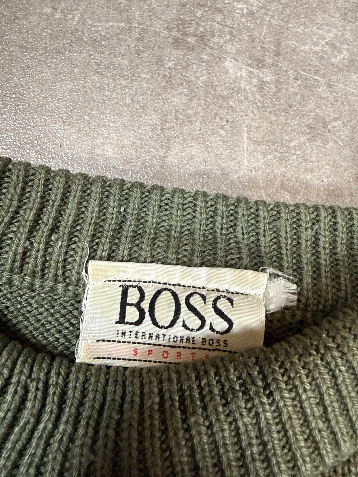 Vintage BOSS International Sports Golf Strickpullover Herren Grün 90s