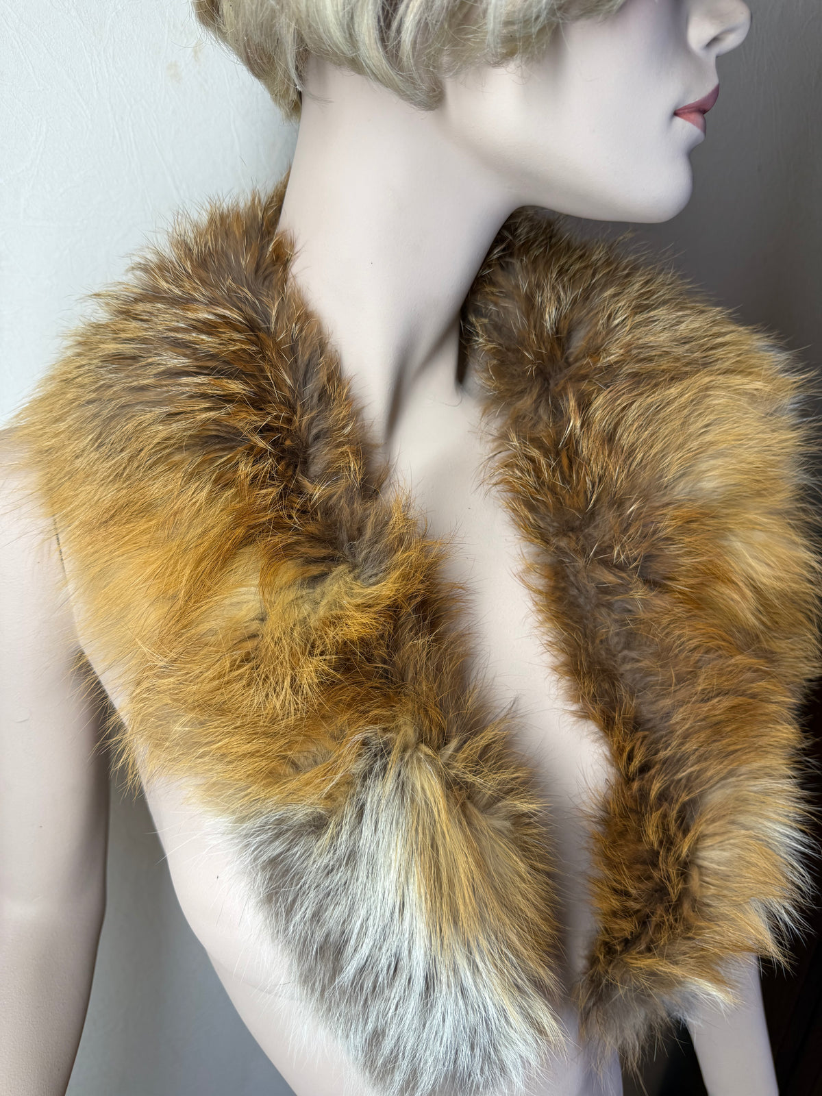Vintage Rotfuchs Pelzstola Echtfell Fuchs Fellkragen Pelzschal Damen ca. 90 cm