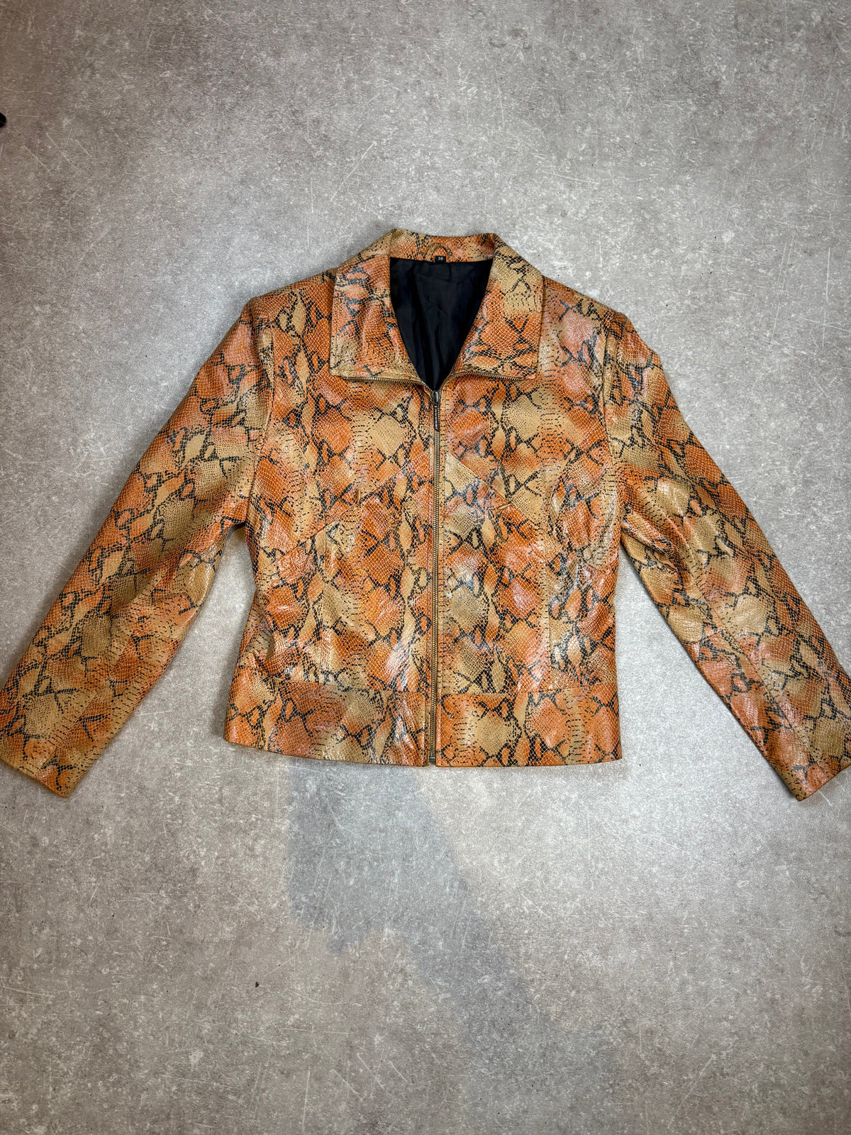 Vintage Schlangenleder Jacke Gr. 38 Snake Skin Lederjacke