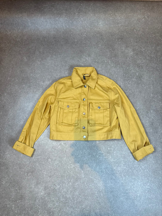 H&M Divided Damen Cropped Jeansjacke Gr. S Senfgelb Ocker Kurzjacke