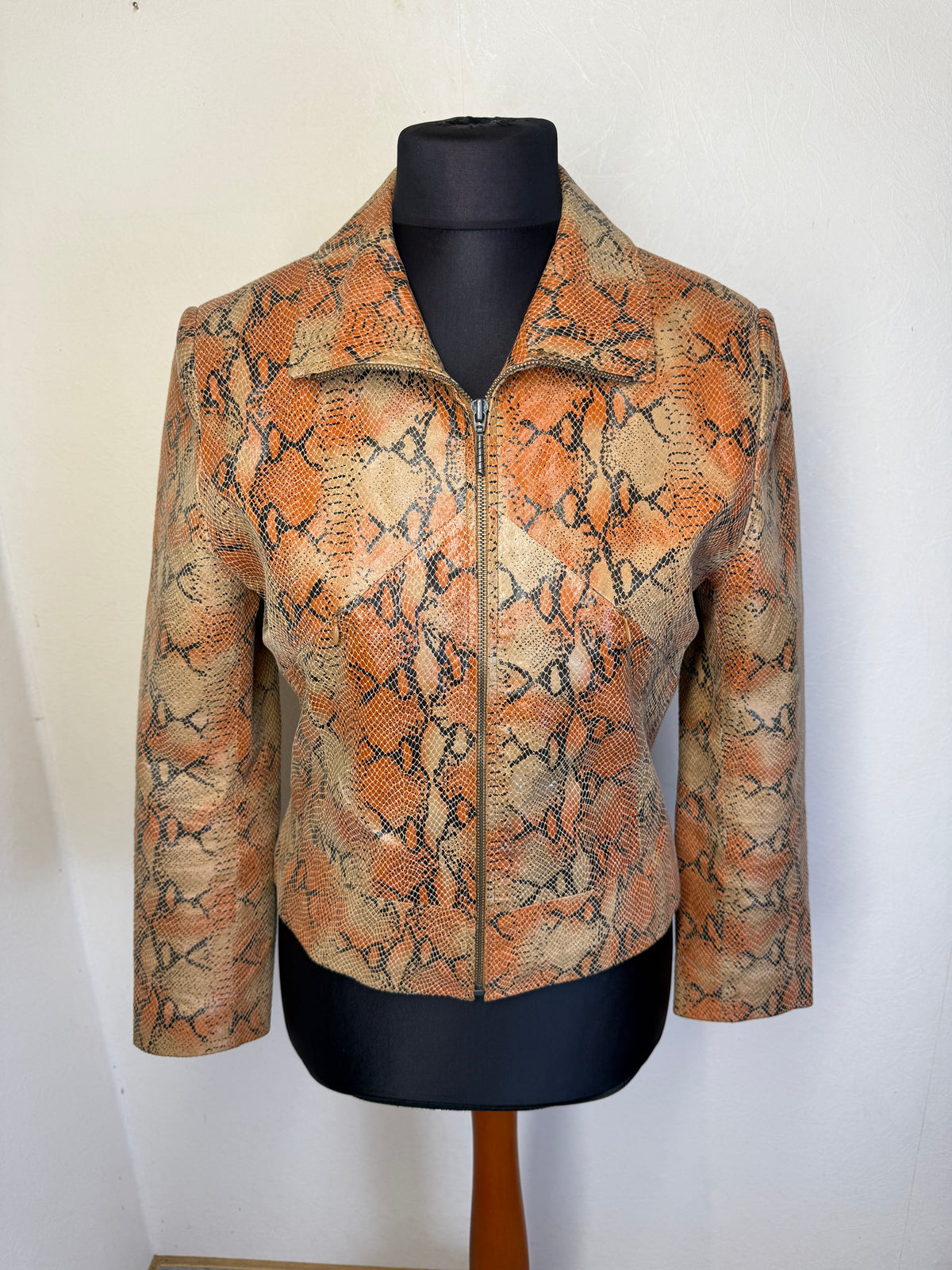 Vintage Schlangenleder Jacke Gr. 38 Snake Skin Lederjacke