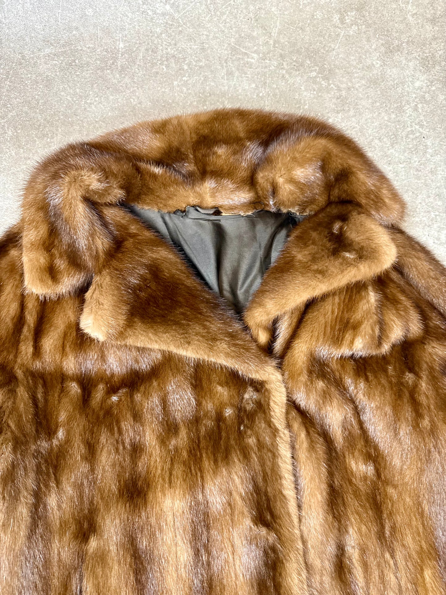 Edler Nerz Pelzmantel Damen Gr. XL 42/44 Braun Echtpelz Vintage Lang Mantel