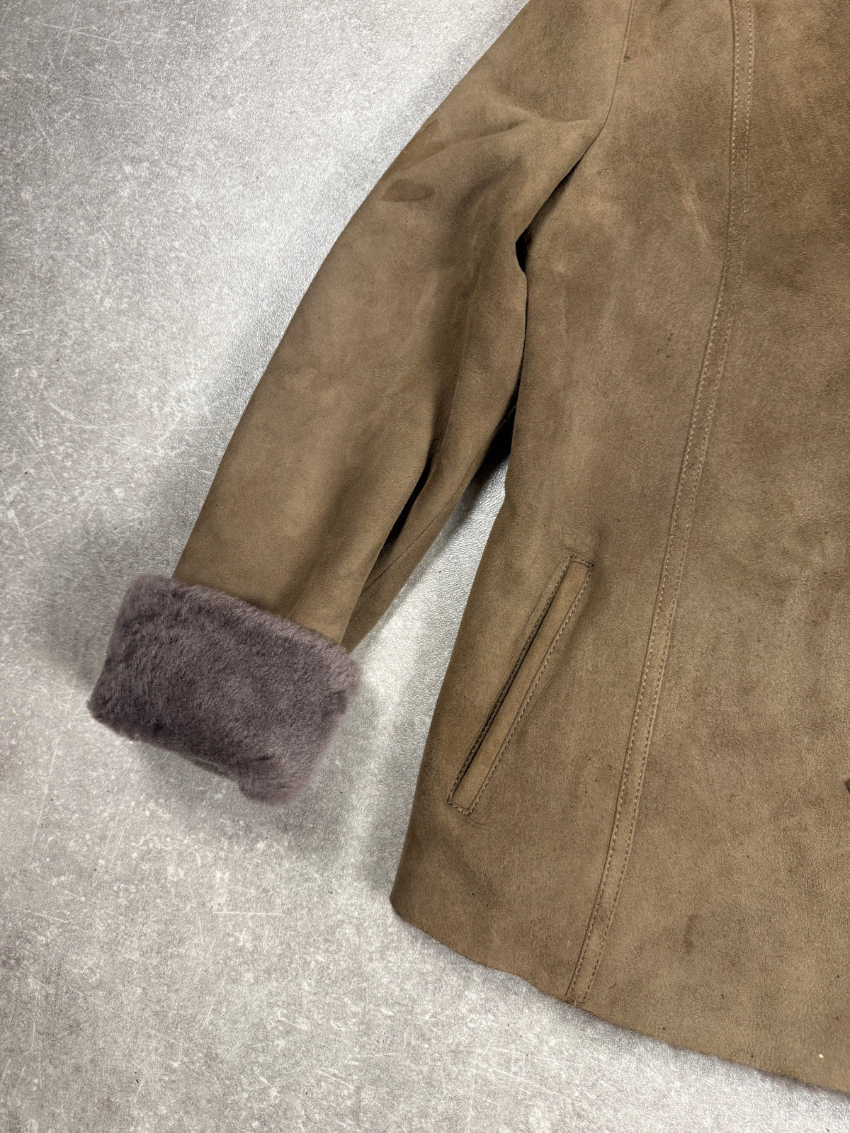 Leather Club Damen Lammfelljacke Braun Echtleder Shearling Gr. 45