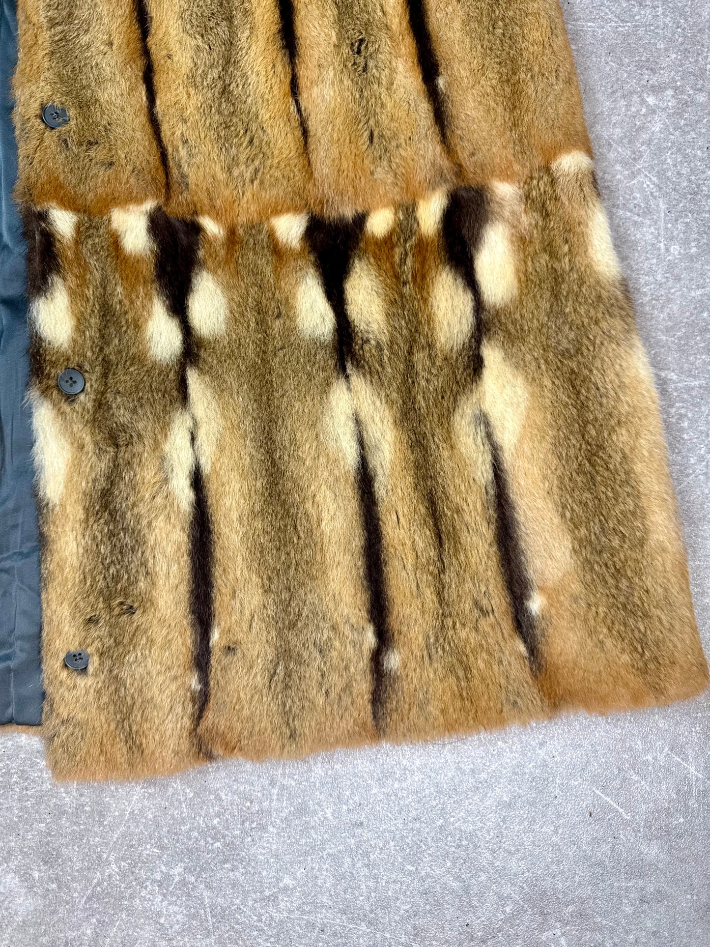Vintage Hamster Pelzweste Echtpelz Lang Damen Braun Beige Pelz Weste 99 cm