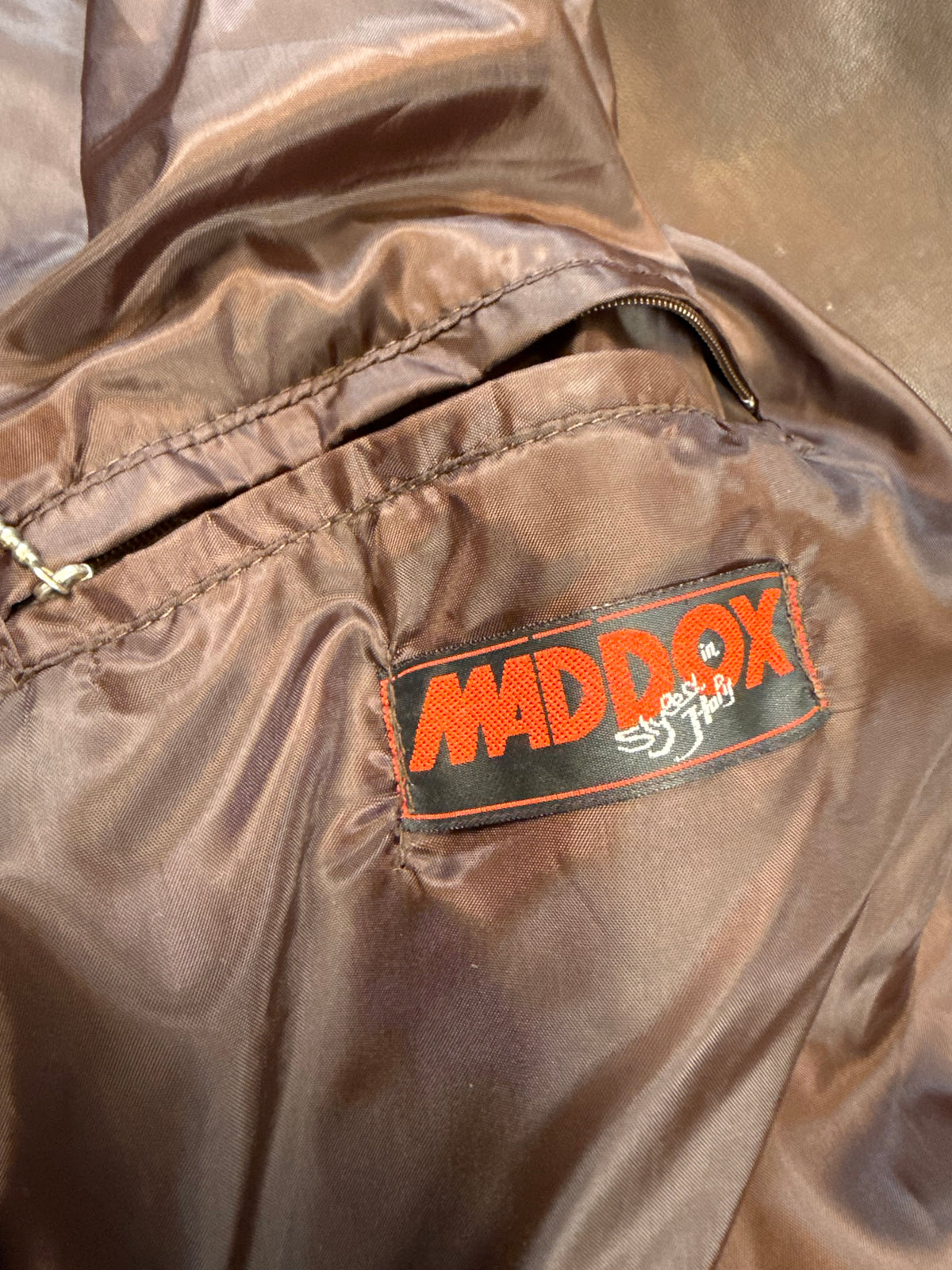 Maddox Lederjacke Damen Braun Gr 46 Echtleder Bikerjacke Jacke mit Gürtel Vintage