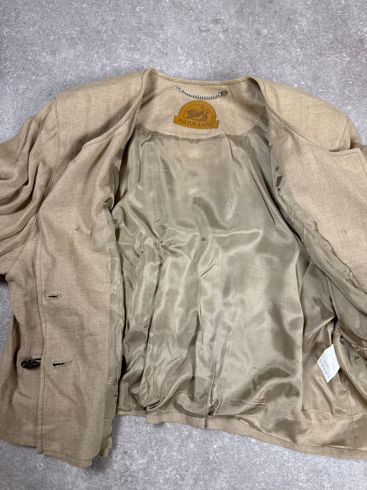 Vintage MARILU Italy Art Jacket Beige Floral Patchwork Embroidery 80s 90s