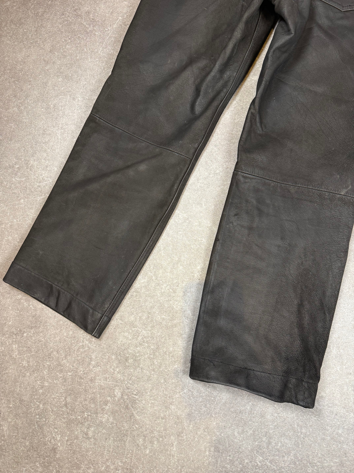 Henson & Henson Damen Lederhose Gr. 38 Schwarz Vintage Echtleder