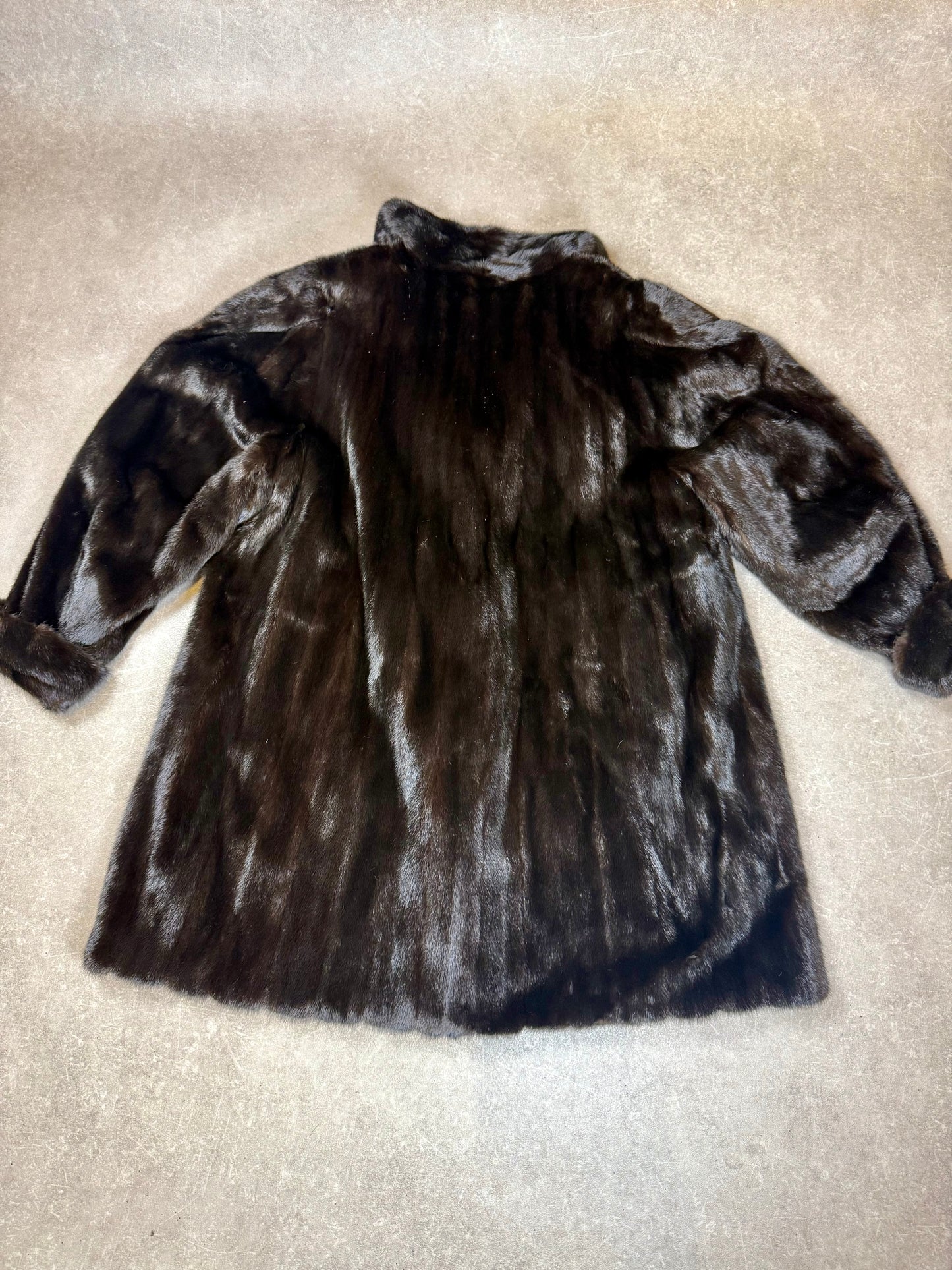 Vintage SAGA MINK Nerzmantel Echtpelz Dunkelbraun Damen Pelzmantel Luxus Klassisch