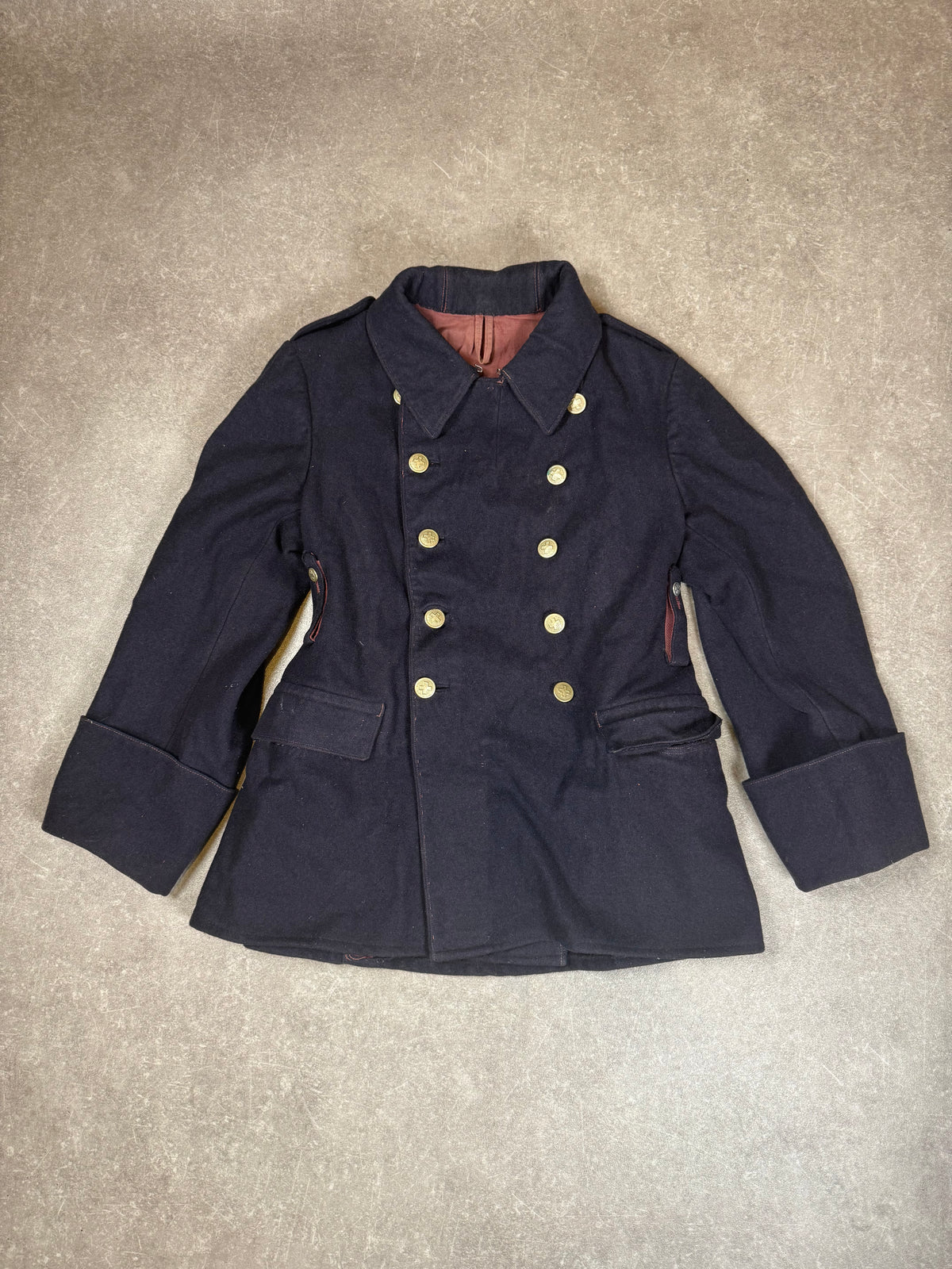 Vintage Schweizer Armee Uniformjacke Wolljacke Militär Dunkelblau Swiss Army