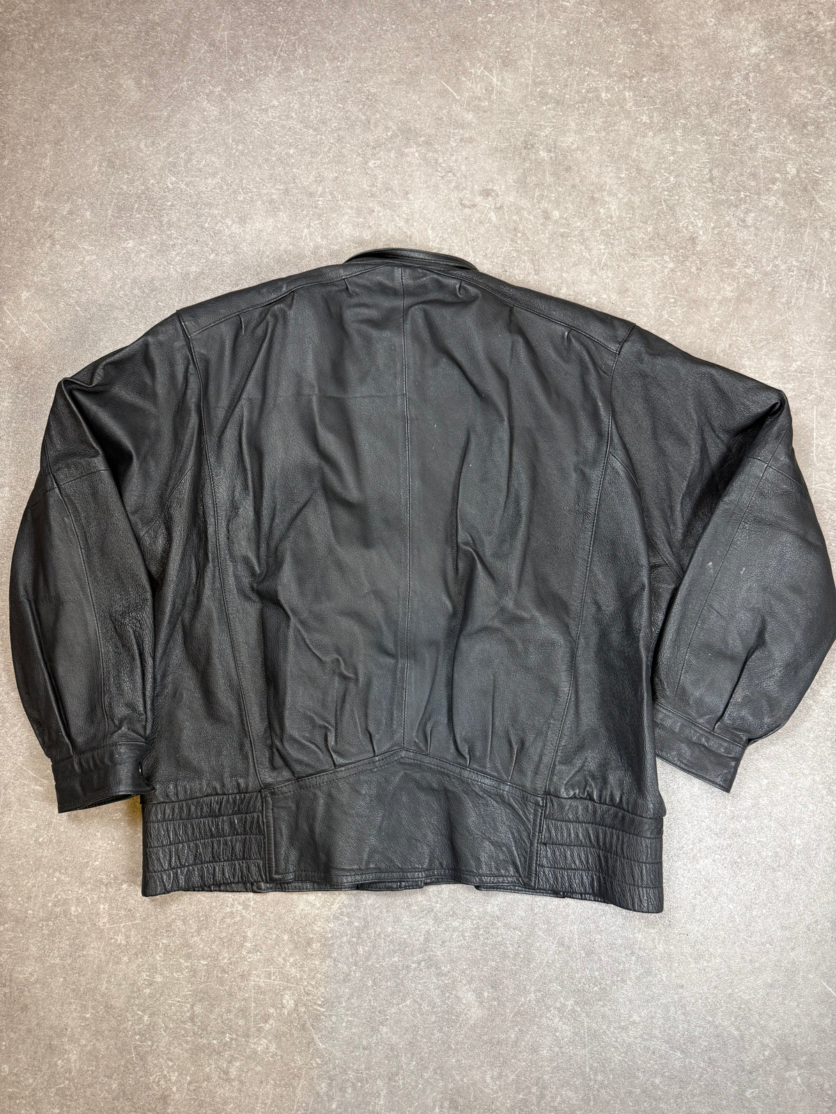 Vintage Lederjacke Schwarz Echtleder 80er 90er Blouson Bomber Oversize