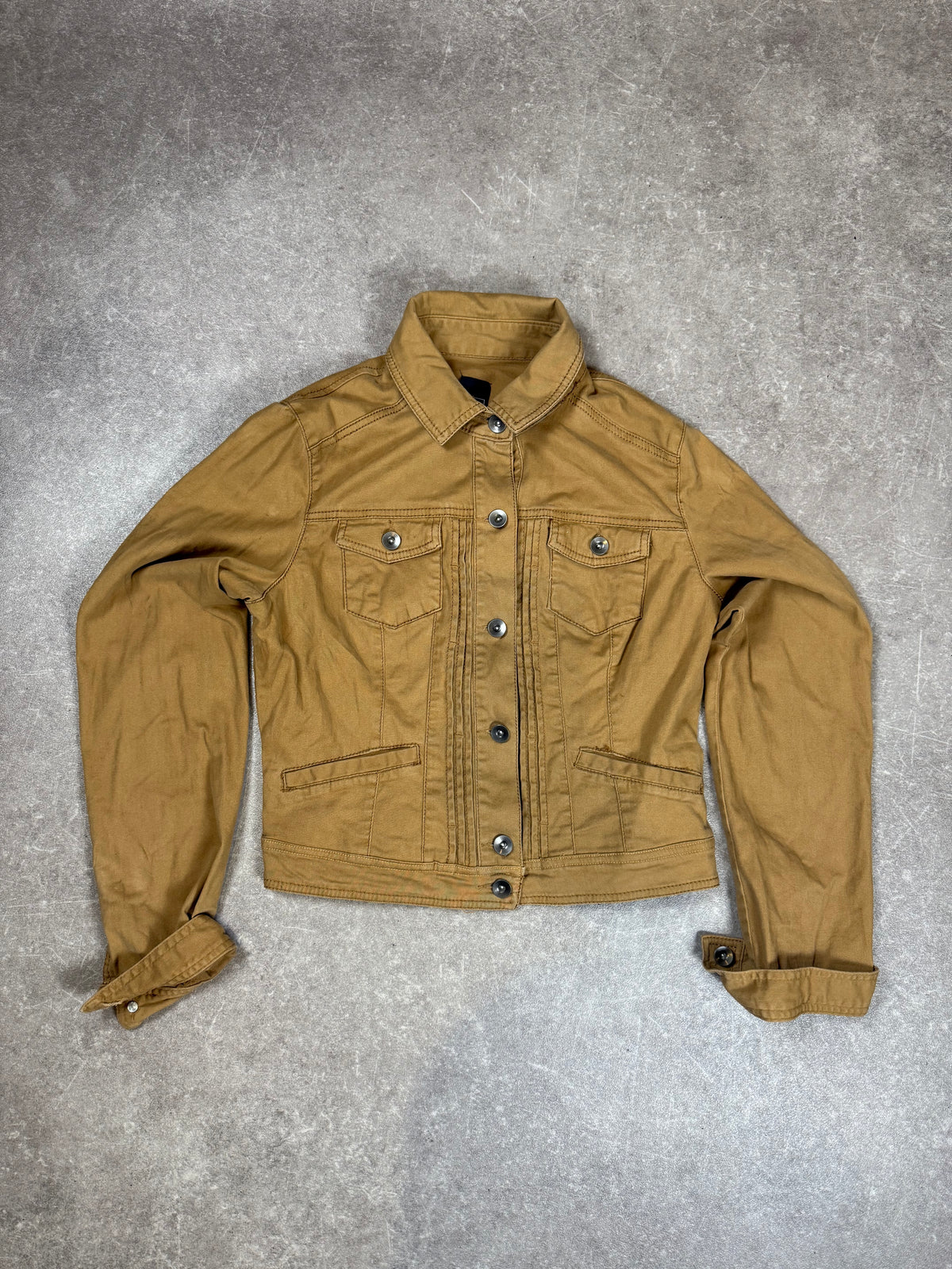 Pimkie Damen Jeansjacke Camel Ocker Gr. 40 – kurze Truckerjacke
