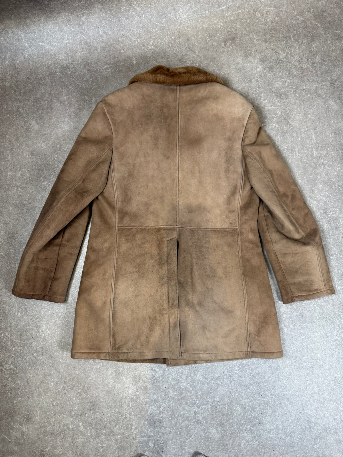 Vintage Lammfellmantel Damen Braun – Echtleder Shearling Fellmantel