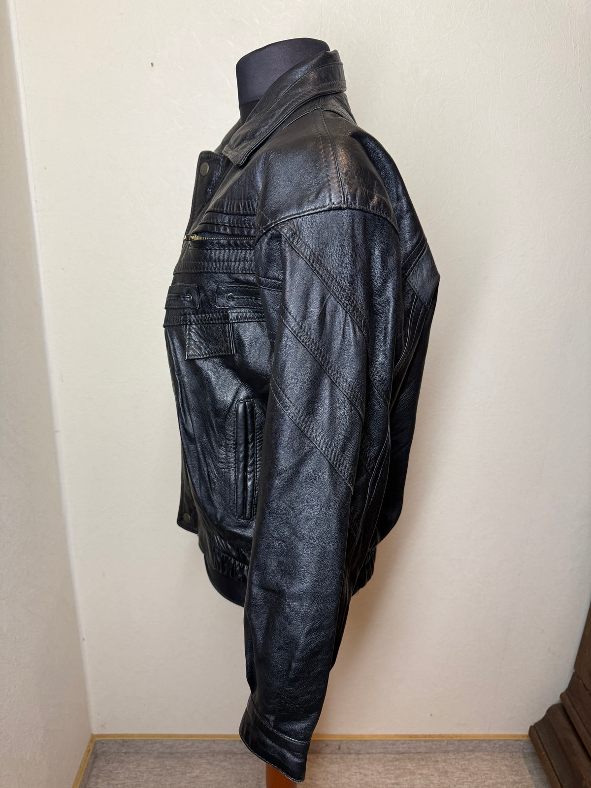 Vintage Altamoda Lederjacke Schwarz Gr. L XL Oversize Echtleder Bomberjacke 80s 90s