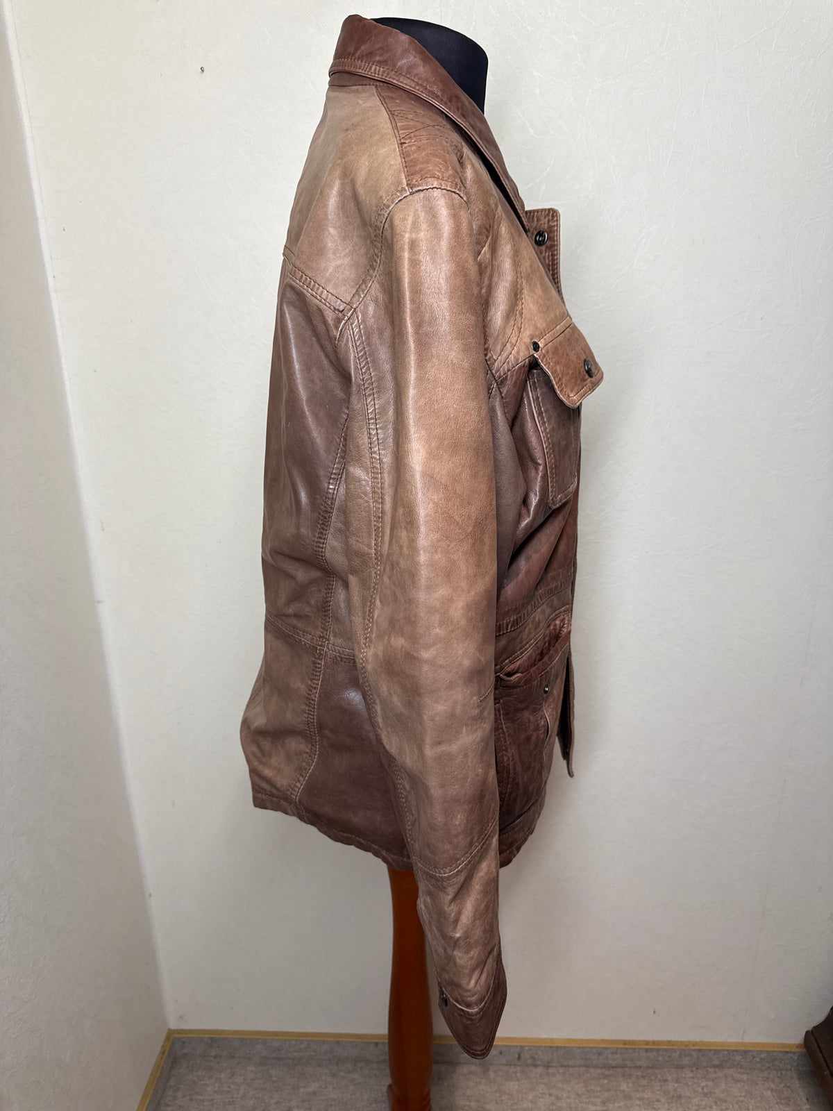 Engbers Lederjacke Herren Braun L Vintage Field Jacket Nappaleder Outdoor