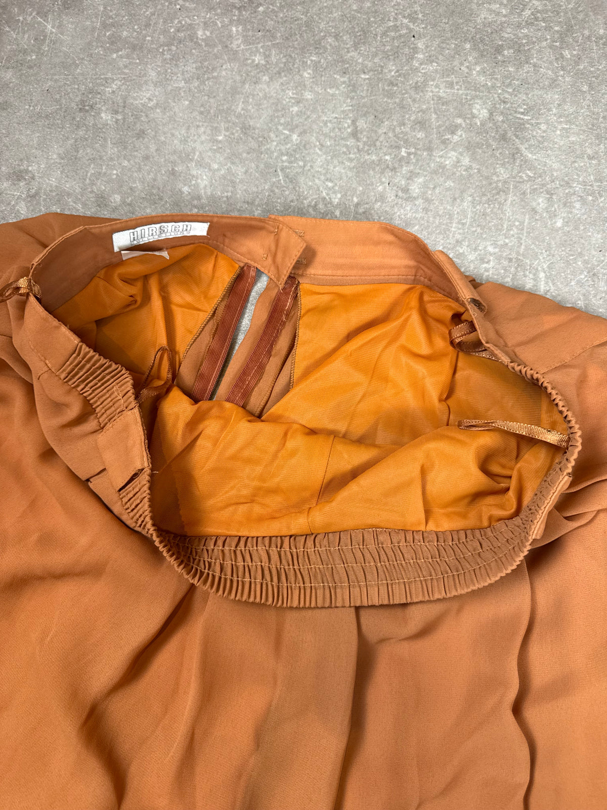 Vintage HIRSCH Culotte Hosenrock Gr. 46 Cognac Braun High Waist