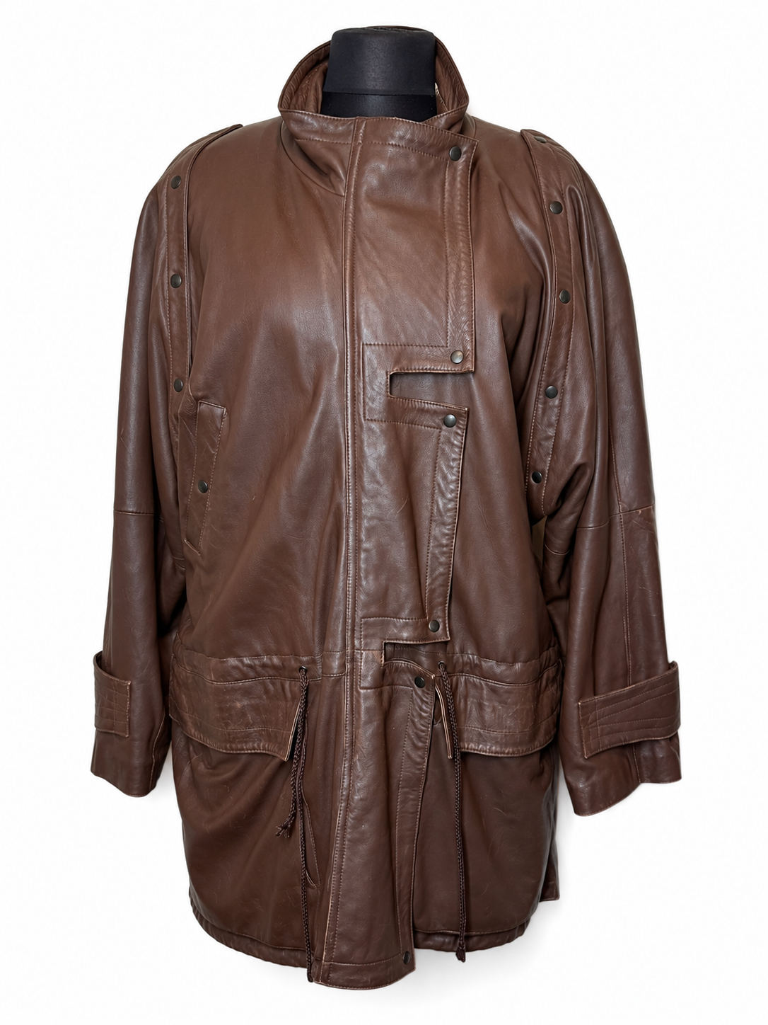 Vintage Echtleder Mantel Braun Damen L Lederjacke Longjacke 80s 90s