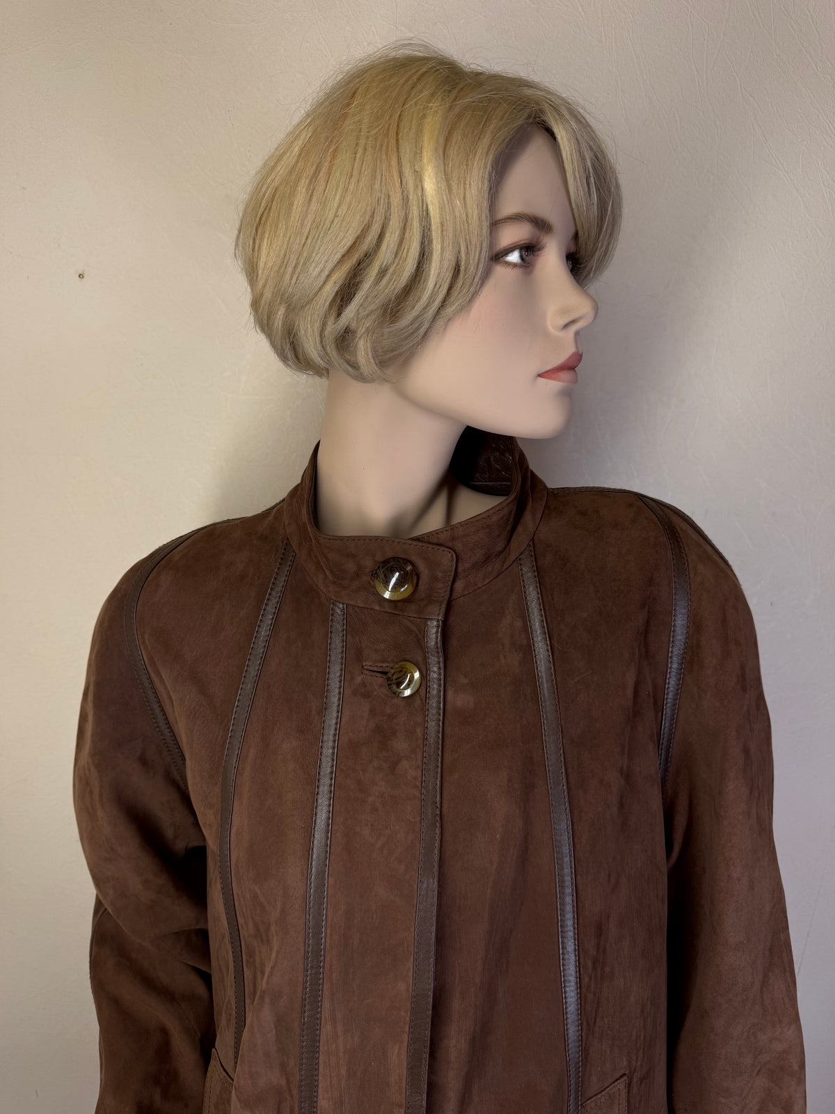 Vintage Paco Rabanne Damen Ledermantel Gr. 42 Braun – Made in Spain