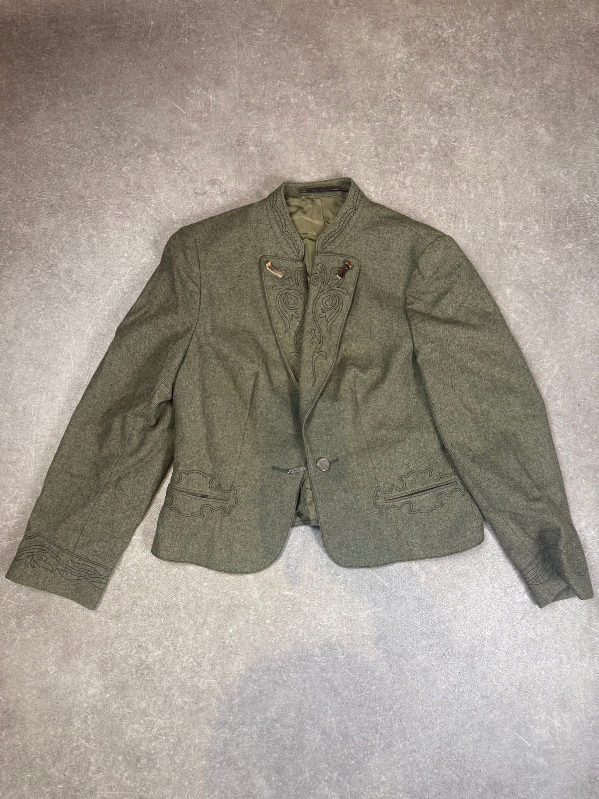 Vintage Julius Lang Damen Trachten Kostüm Schurwolle – Blazer & Faltenrock