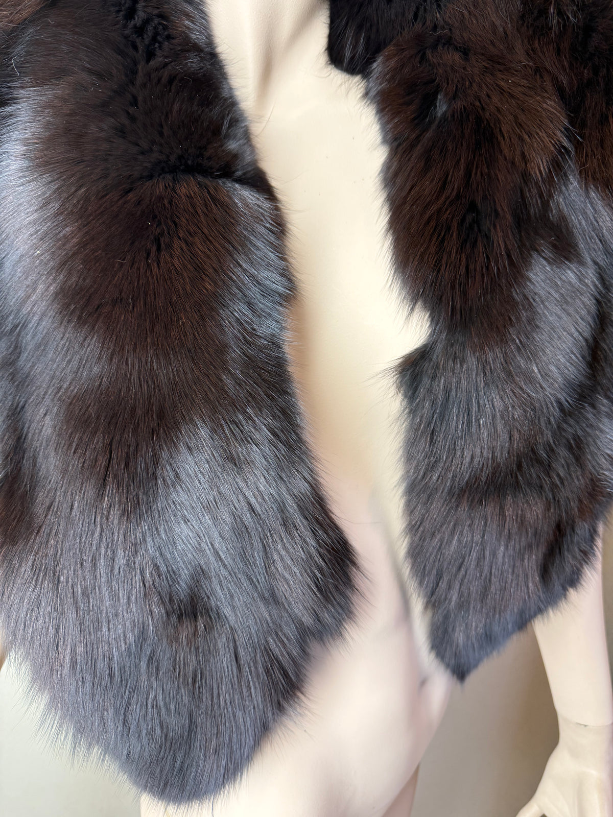 Vintage Nerz Pelzstola Schwarz Echtfell Pelzkragen Mink Fur ca. 120 cm