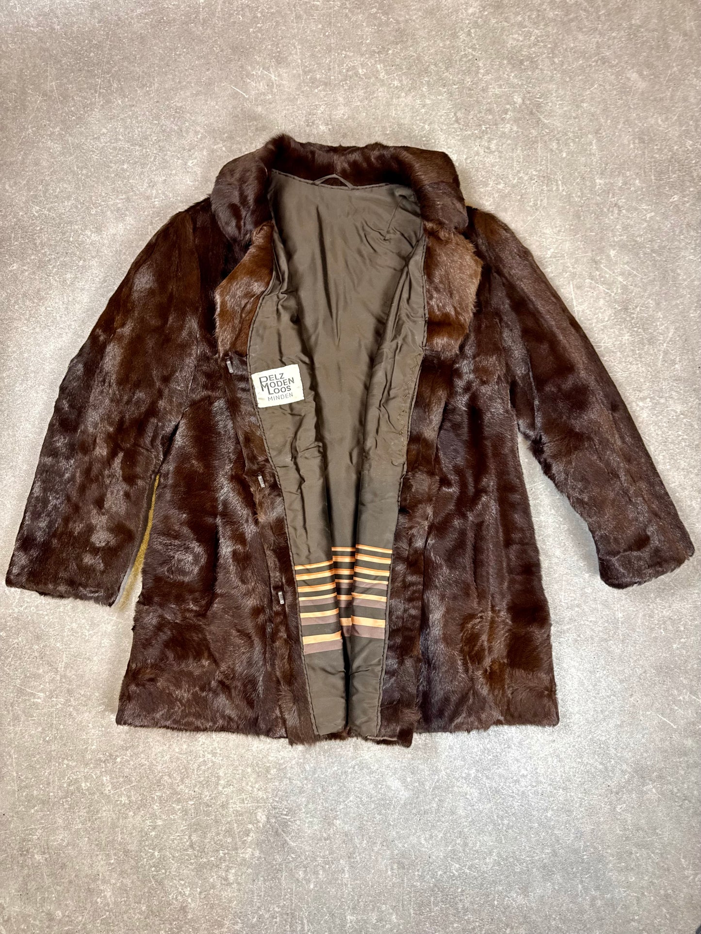 Edler Biber Pelzmantel Echtpelz Braun Sheared Beaver Vintage Damen Gr. M Pelz Moden Loos