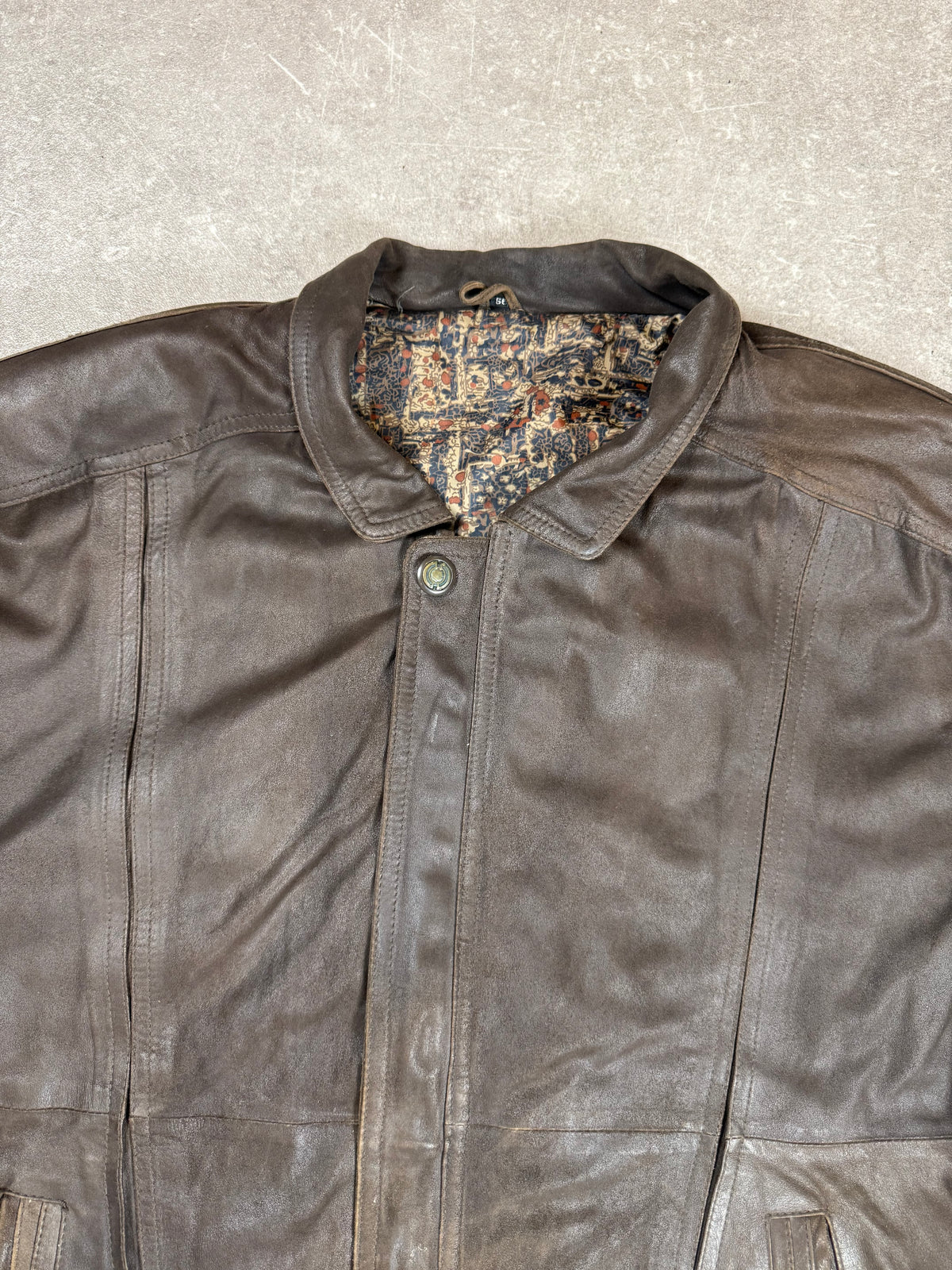Vintage Richard Ranke Lederjacke Herren Gr. 58 Dunkelbraun 80er/90er