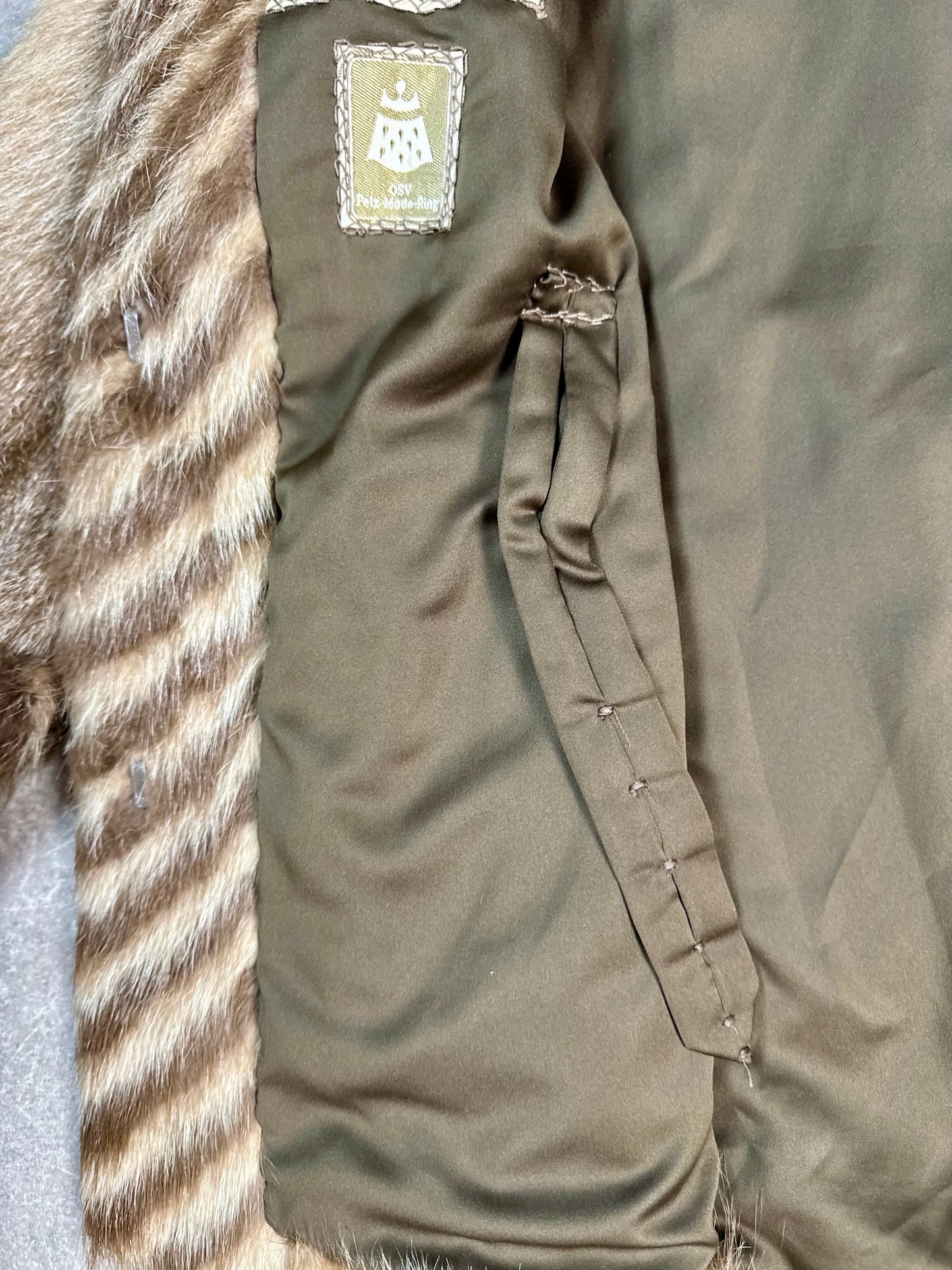 Vintage Bisam Pelzjacke mit Nerzbesatz Echtpelz Pelz Krüger Delmenhorst Damen