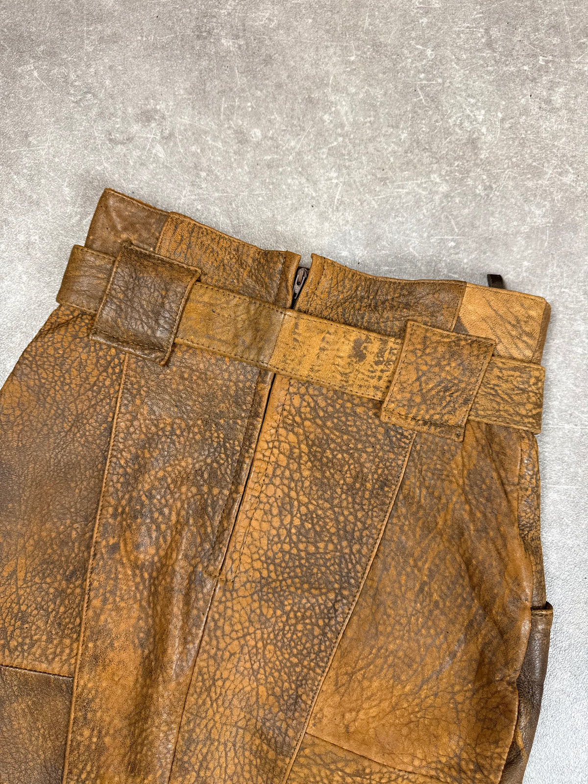 Vintage Lederrock Gr. 34 Braun – Franz Meyer Schlüßlberg Patina Gürtel