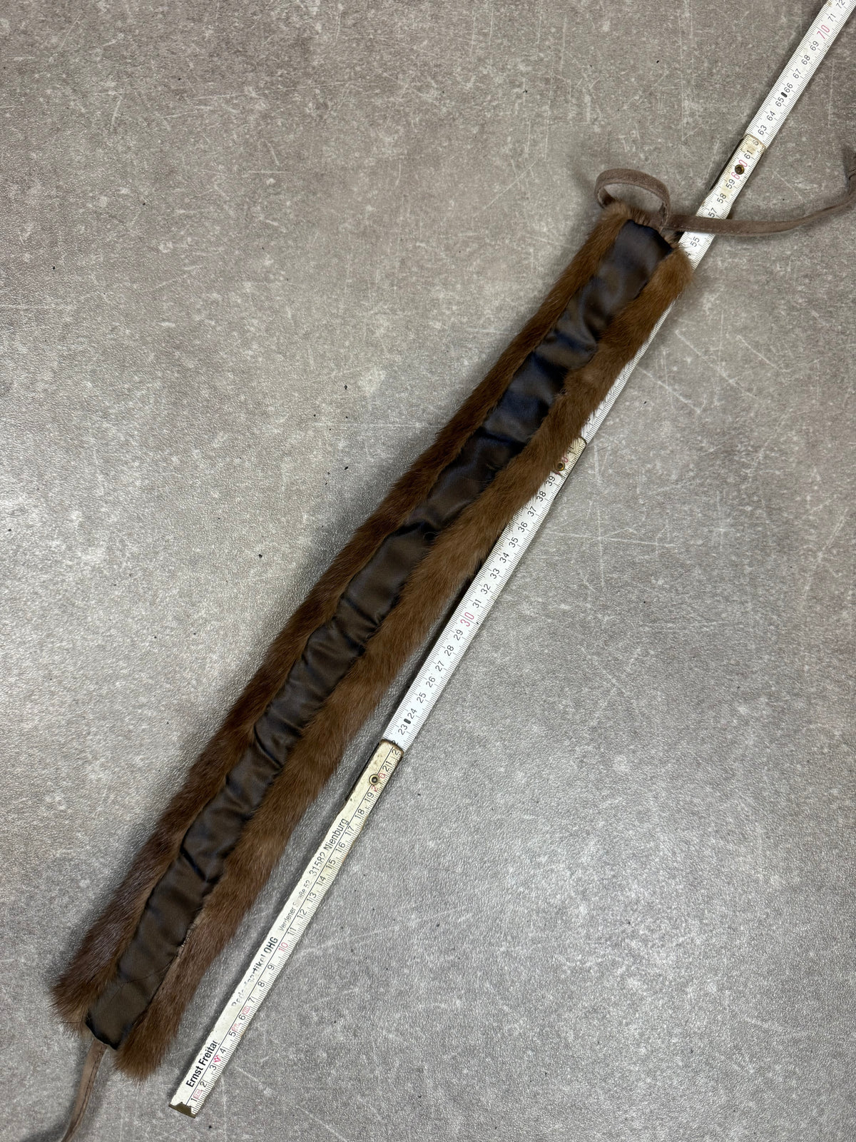 Vintage Nerz Pelzkragen Braun Echtfell Mink Fellkragen Stola Schleife Damen 60er