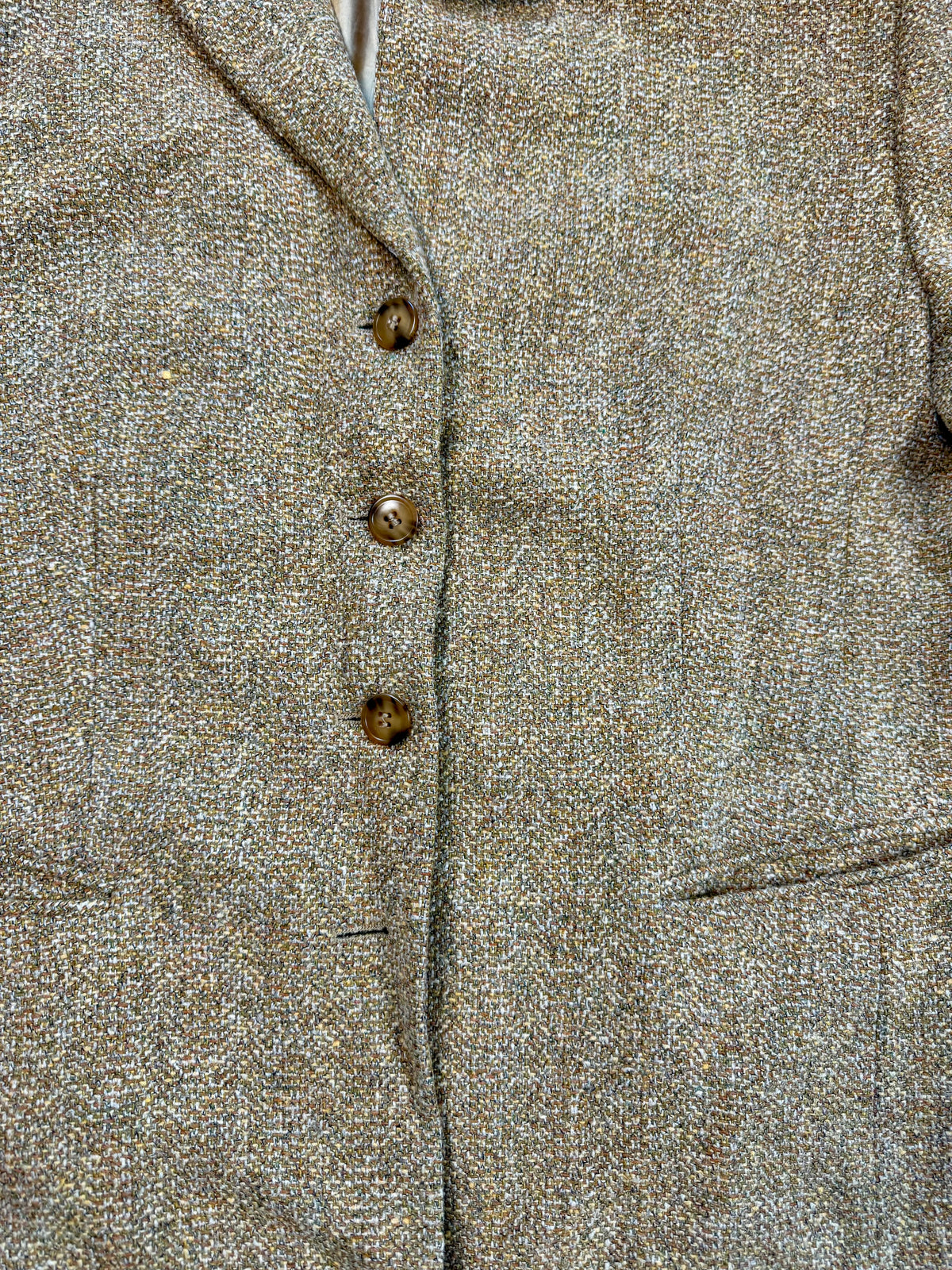 Vintage Basler Damen Blazer Gr. 42 – Beige Gold meliert Elegant