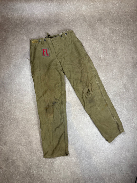 Vintage PROBAN Flammschutz Arbeitshose Oliv – Industrie Feuerwehr Workwear