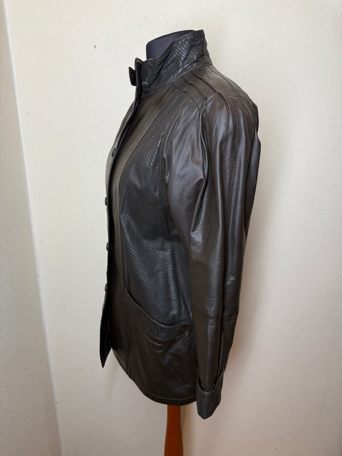 Vintage Lederjacke Damen Braun Echtleder 80er 90er Übergangsjacke Gr. 38