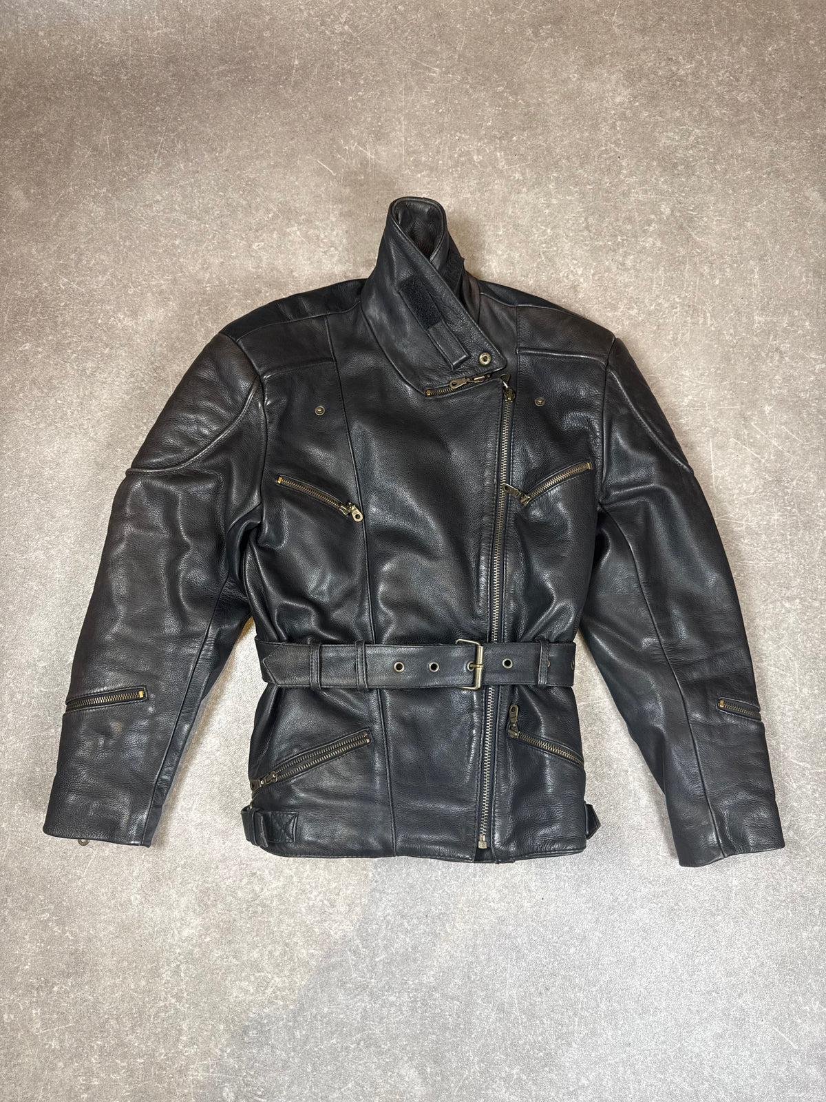 Held Vintage Motorrad Lederjacke Gr. 38 Schwarz Echtleder Biker Perfecto