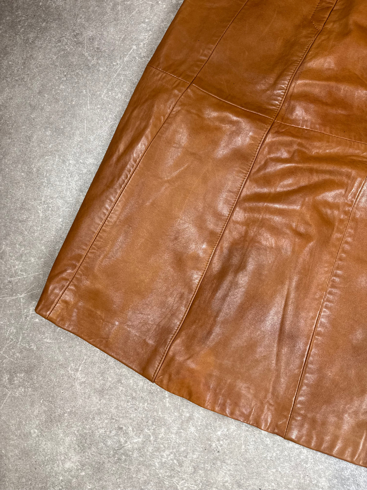Vintage ESCADA Lederrock Gr. 34 Braun – Echtleder Made in Western Germany