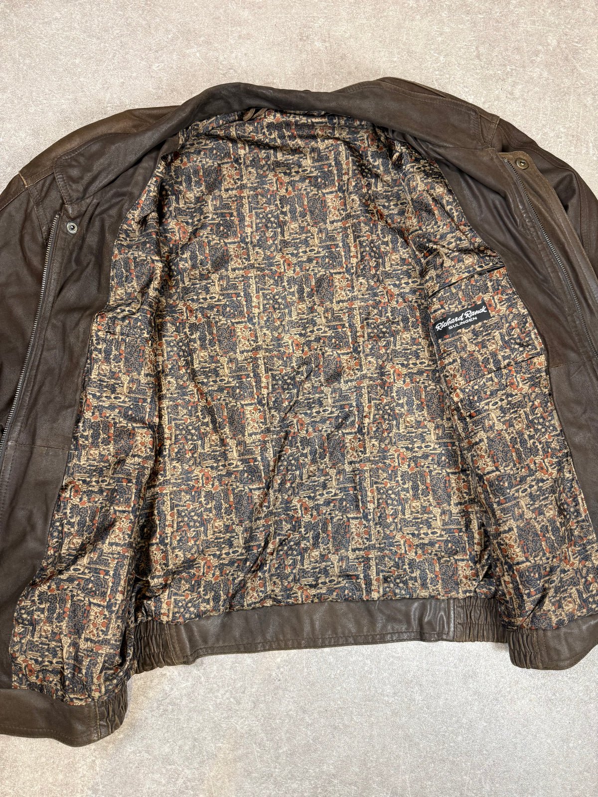 Vintage Richard Ranke Lederjacke Herren Gr. 58 Dunkelbraun 80er/90er