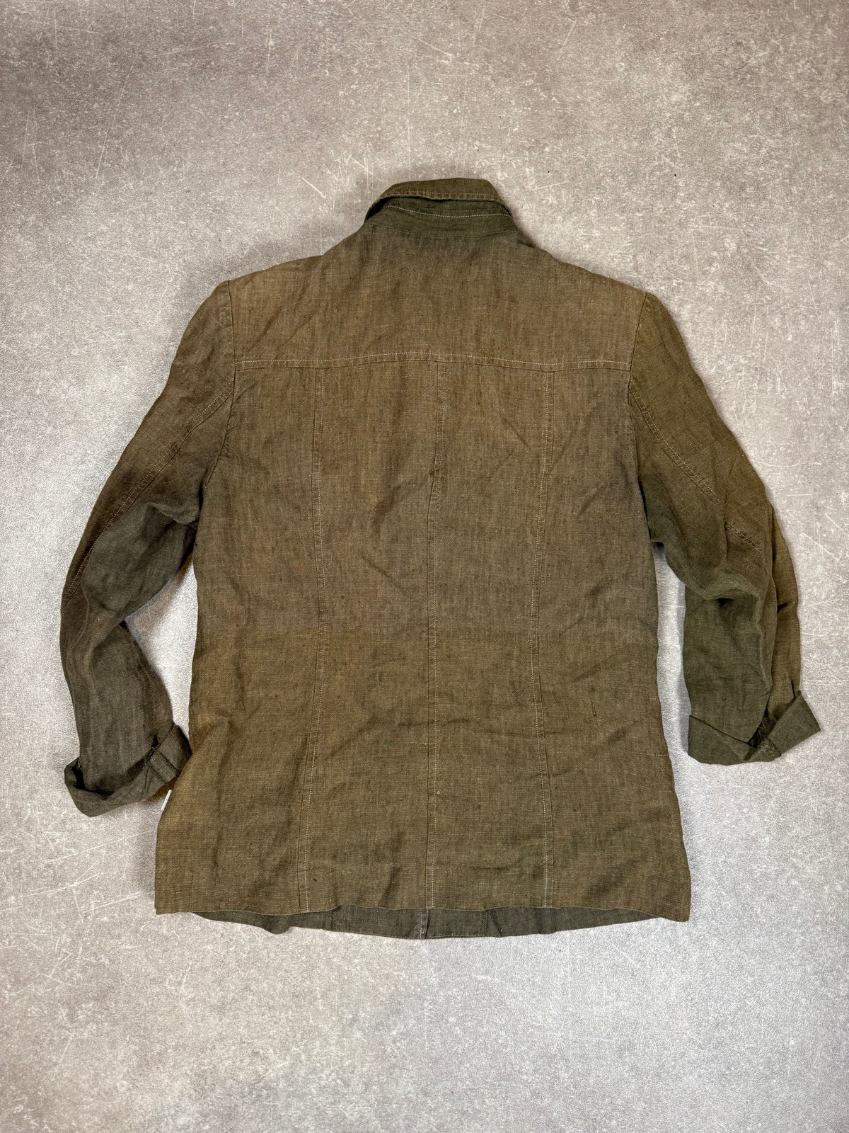 LIVRE Young Concept Damen Leinen Hosenanzug Gr. 40 Vintage Khaki Zweiteiler