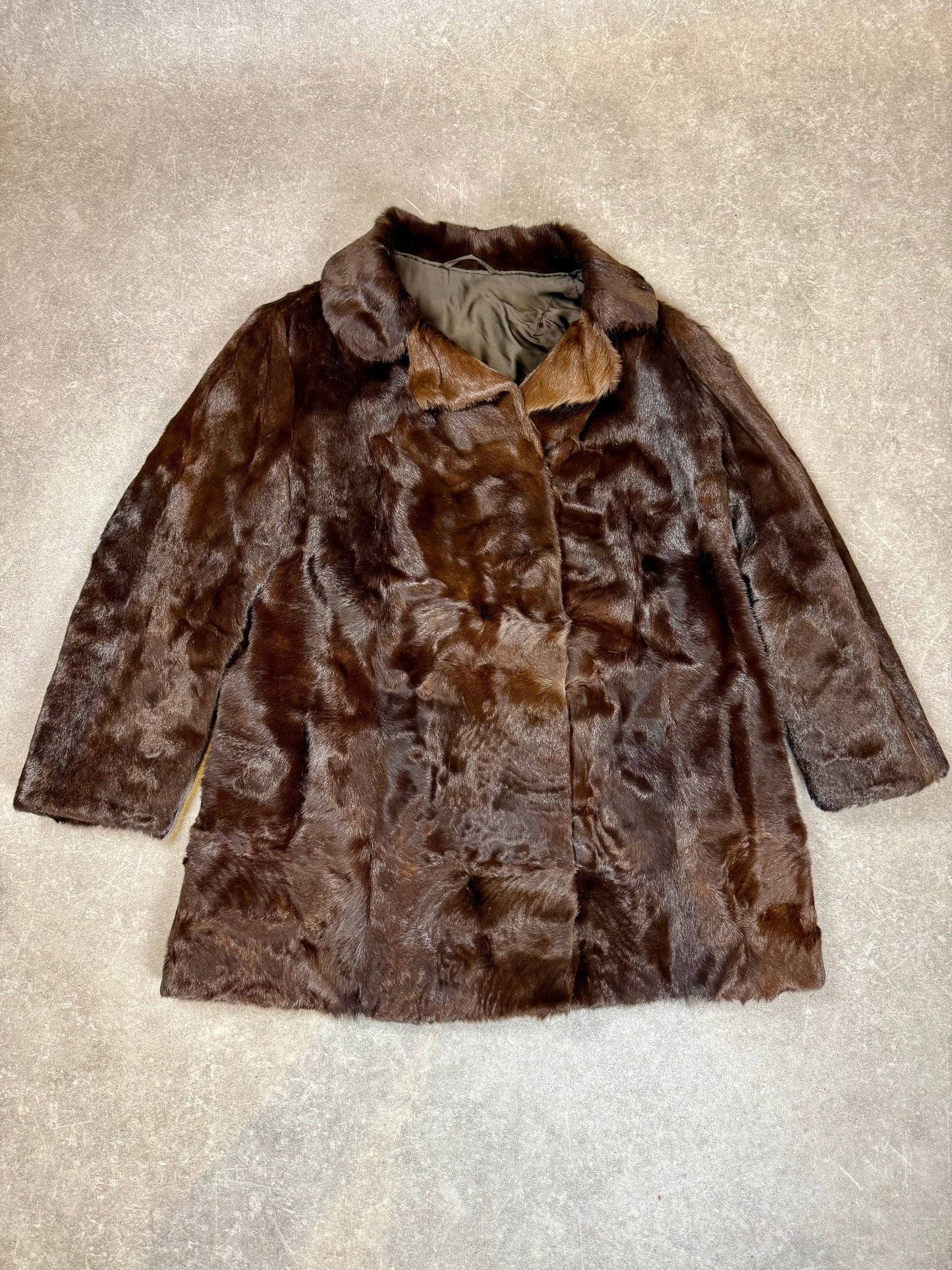 Edler Biber Pelzmantel Echtpelz Braun Sheared Beaver Vintage Damen Gr. M Pelz Moden Loos