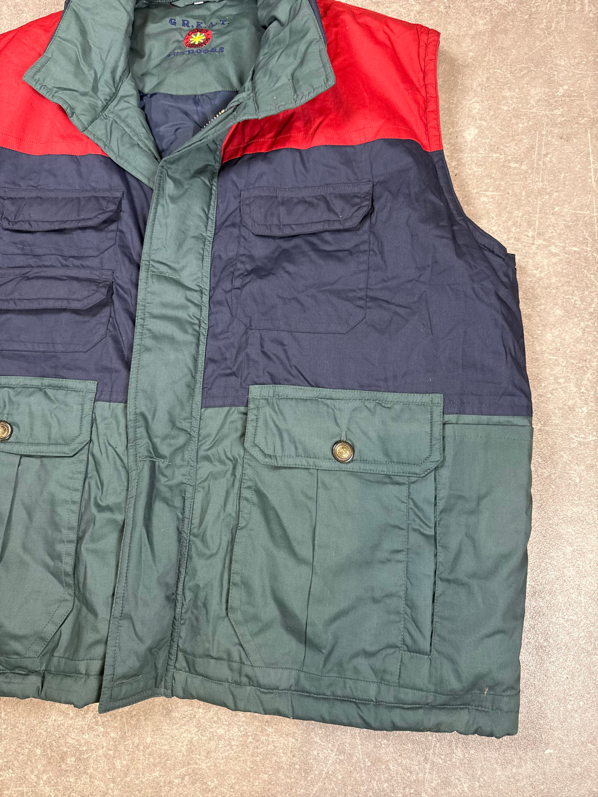 Vintage G.R.E.A.T. Outdoors Utility Weste XXL 90s Colorblock