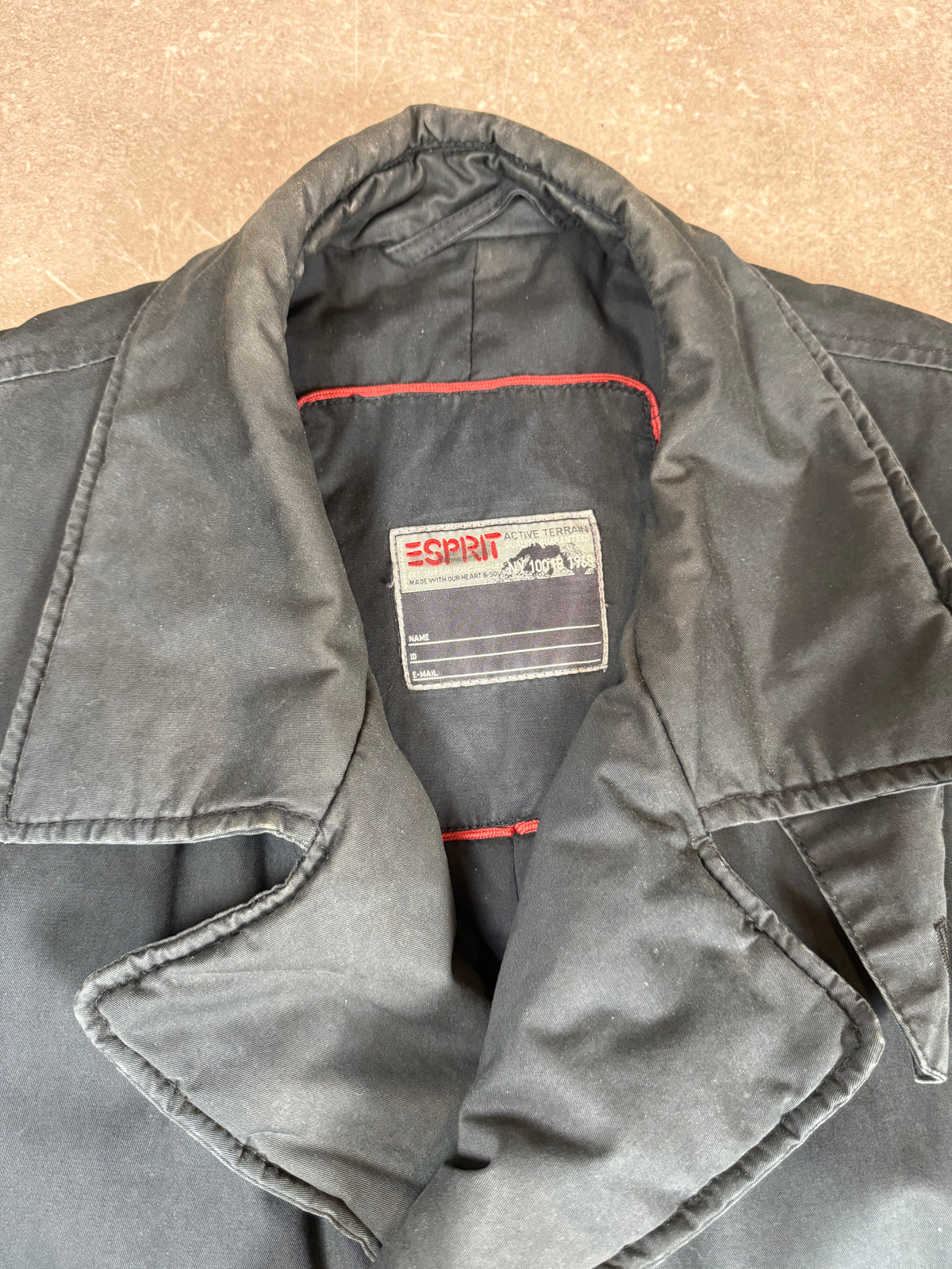 Esprit Active Terrain Herren Trenchcoat Schwarz Doppelreiher Vintage Military Mantel