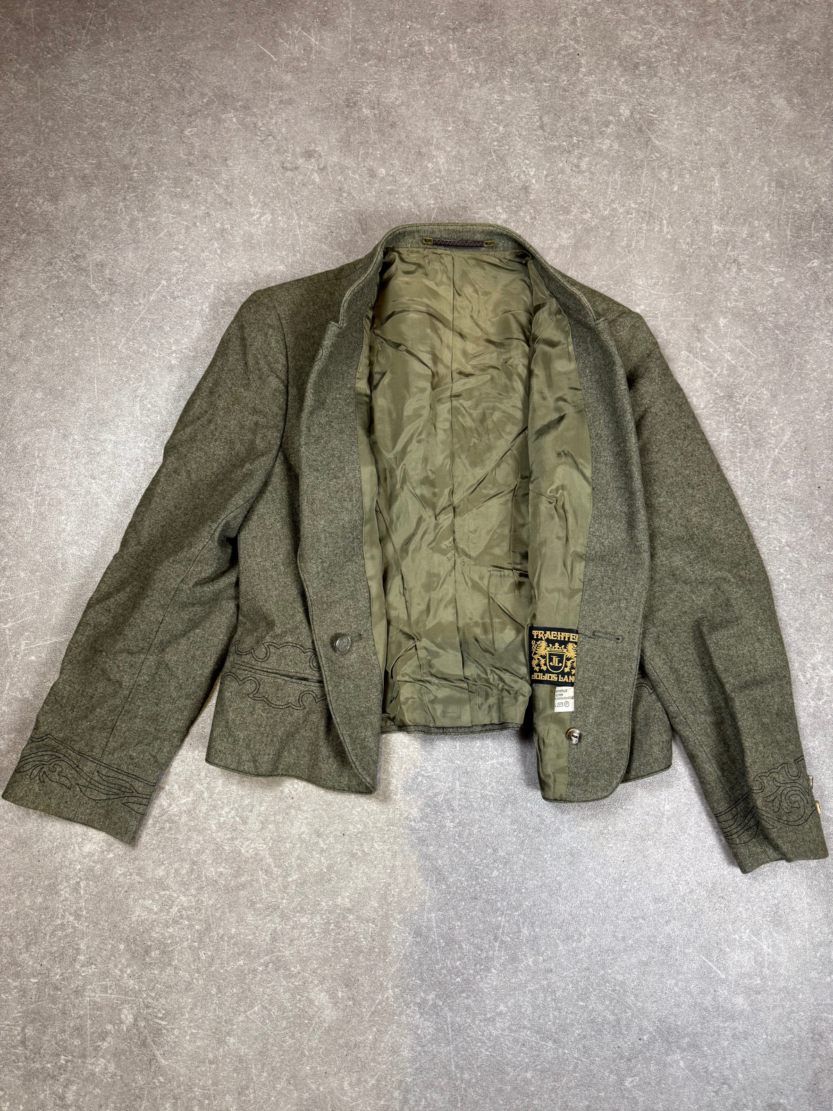 Vintage Julius Lang Damen Trachten Kostüm Schurwolle – Blazer & Faltenrock
