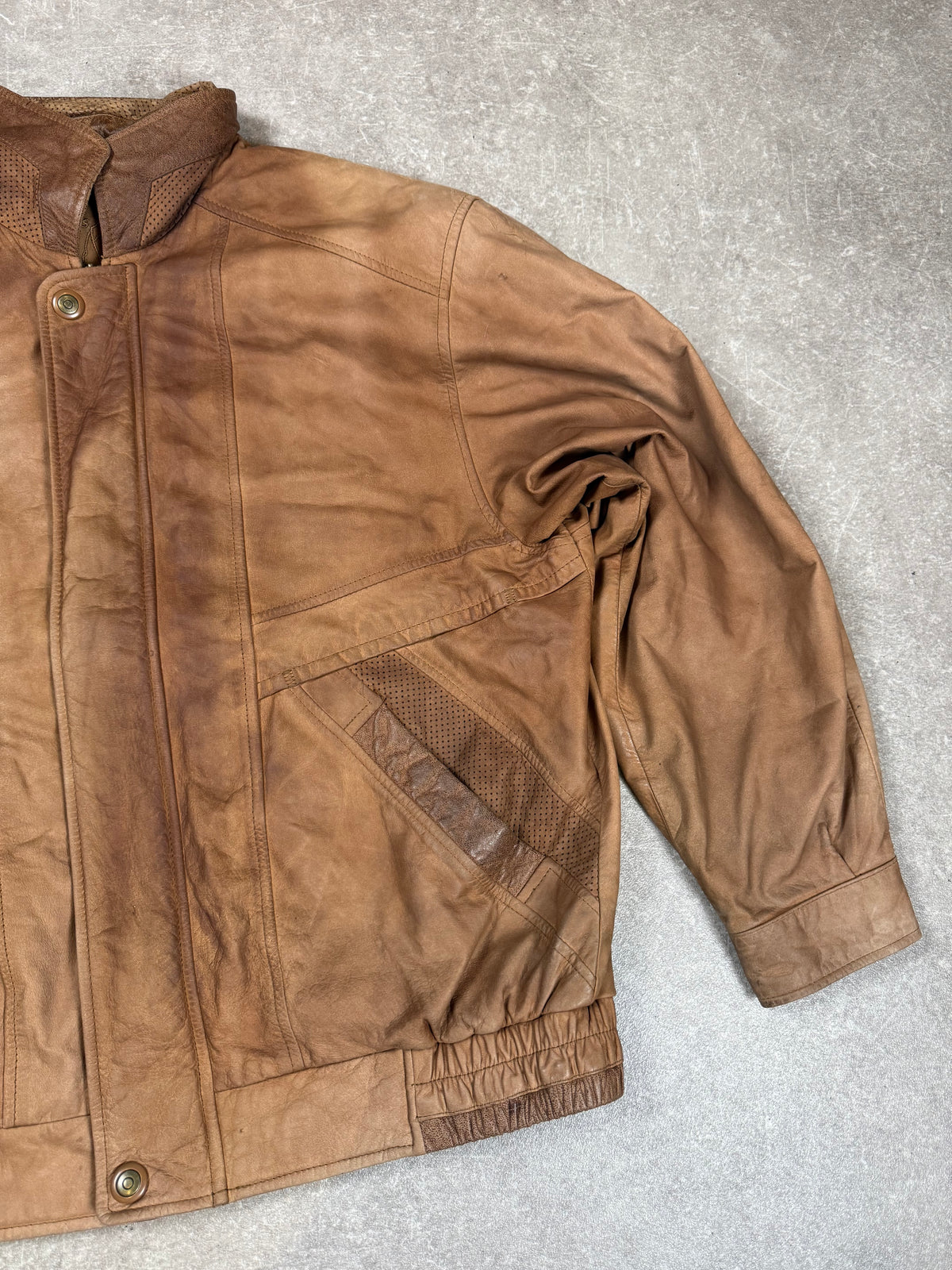 Vintage R&G Herren Lederjacke Gr. 56 Braun – 80er/90er Blouson