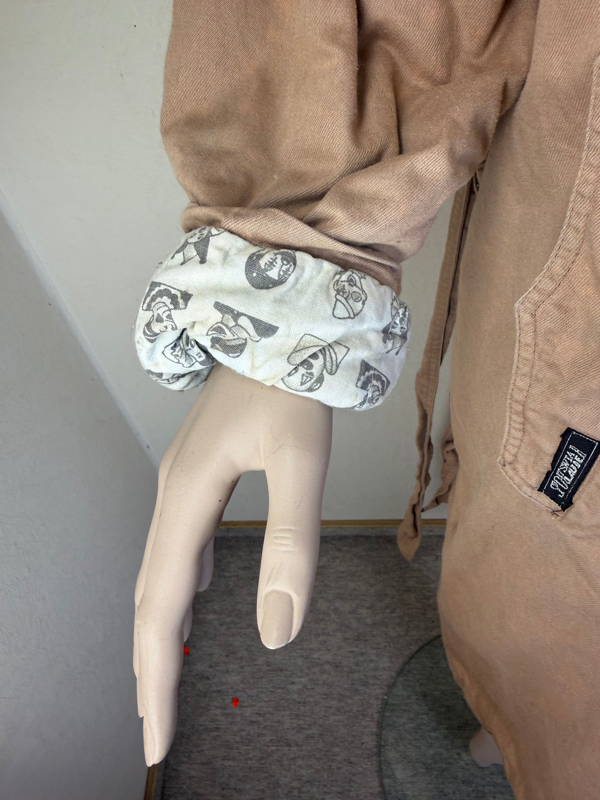 Vintage Sportswear Claude Damen Trenchcoat Langmantel Beige Clown Futter
