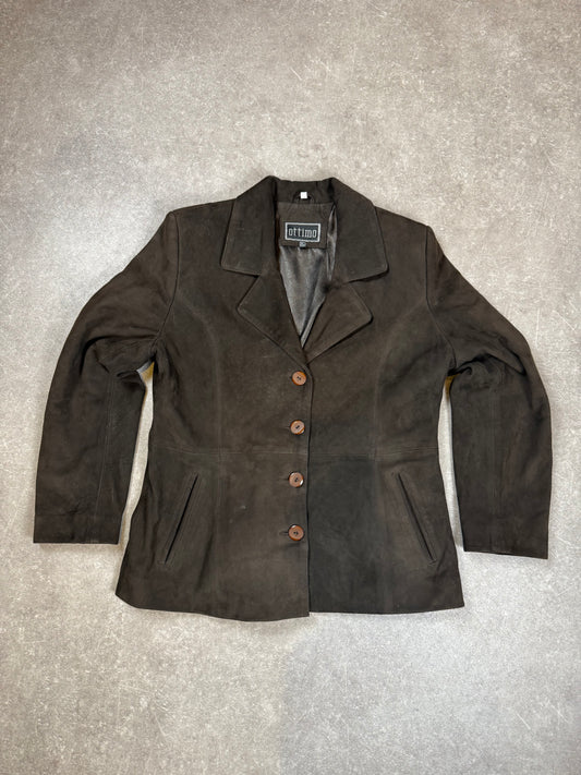 Ottimo Damen Lederblazer XL – Echtes Lammleder Braun Vintage