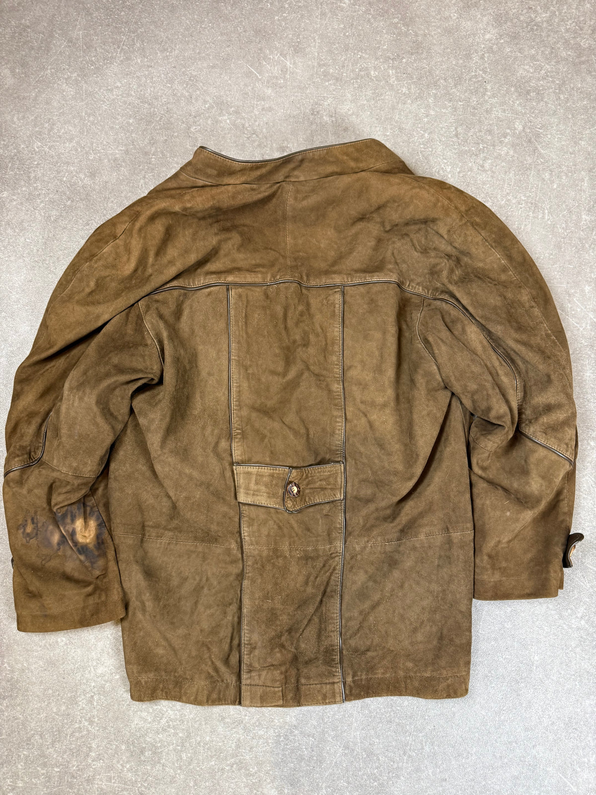 Vintage Jäger Trachten Lederjacke Blazer Braun Gr. S Wildleder Echtleder 80er 90er