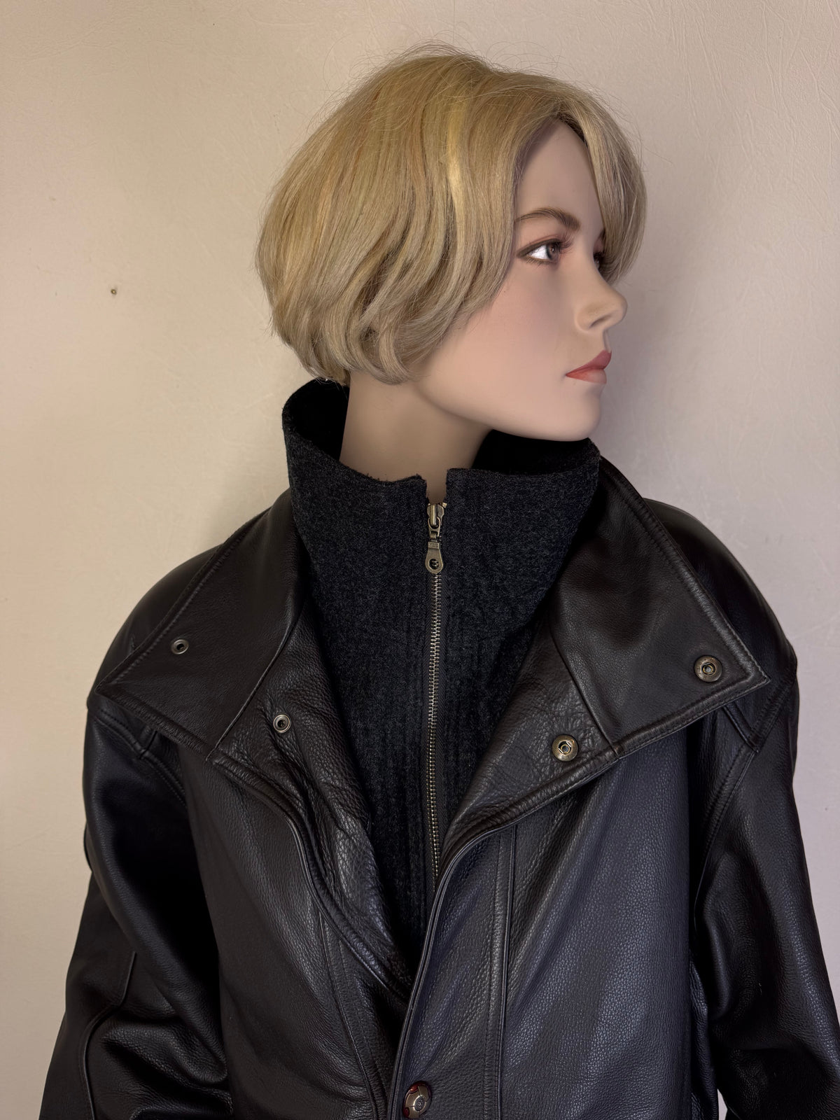 Vintage Herren Lederjacke Echtleder Schwarz mit herausnehmbarem Innenfutter – XL