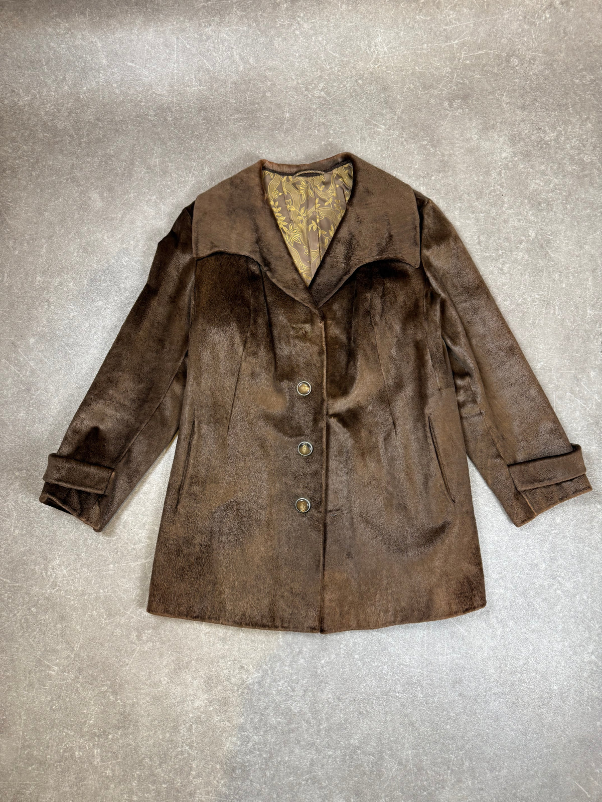 Vintage Echtpelz Mantel Damen Braun – Pracht-Pelze Meisterhand – 86 cm