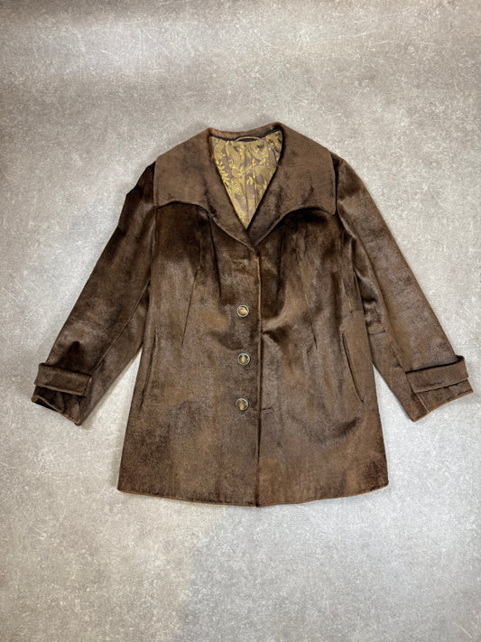 Vintage Echtpelz Mantel Damen Braun – Pracht-Pelze Meisterhand – 86 cm
