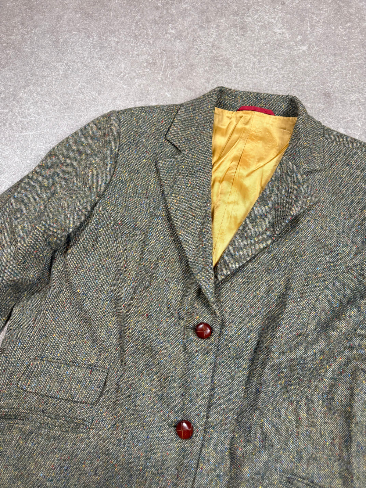 Vintage Donegal Tweed Damen Blazer Gr. 44 – 100% Schurwolle Made in Ireland
