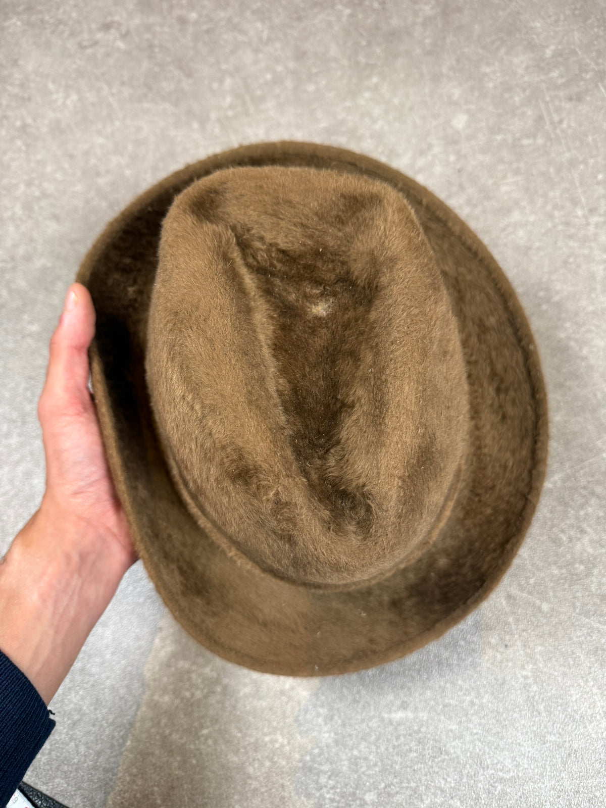 Vintage Hubertus Jagdhut Trachtenhut Braun – Velour – Größe 56